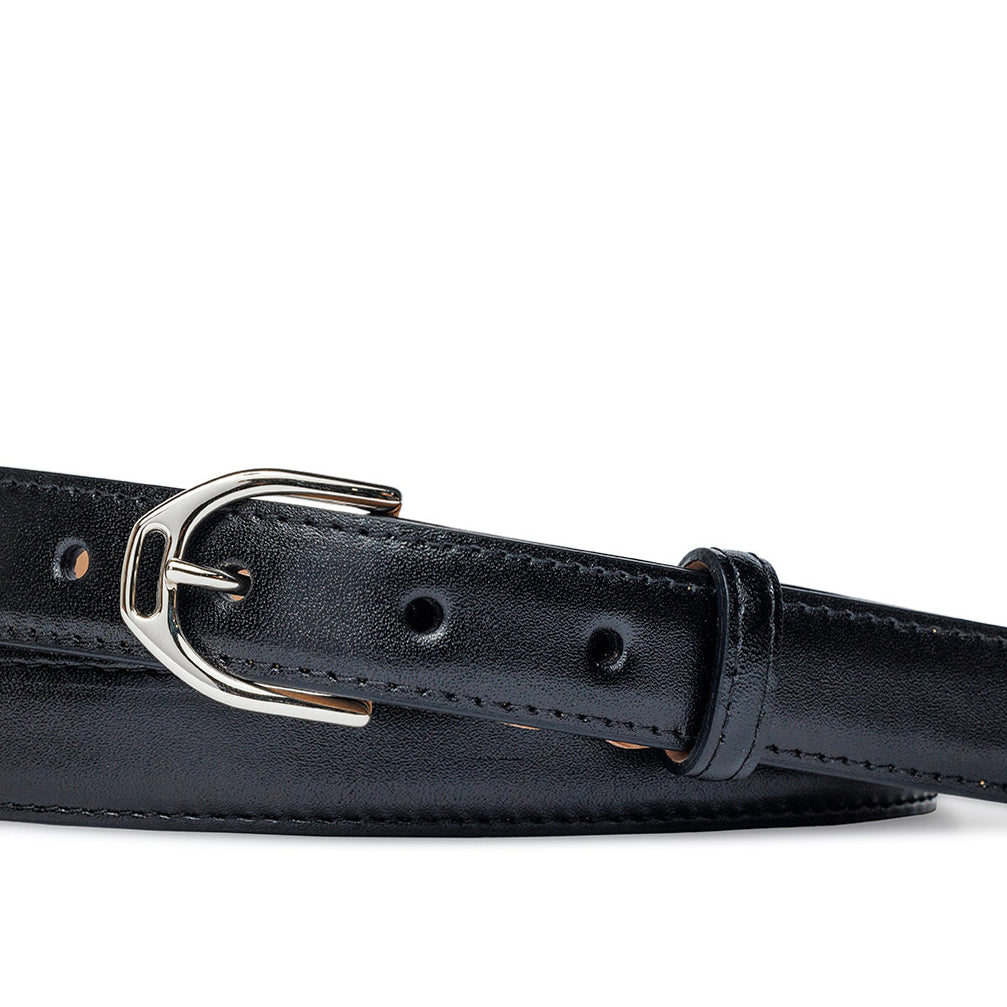 Glazed Calf Belt with Nickel or Gold Buckle