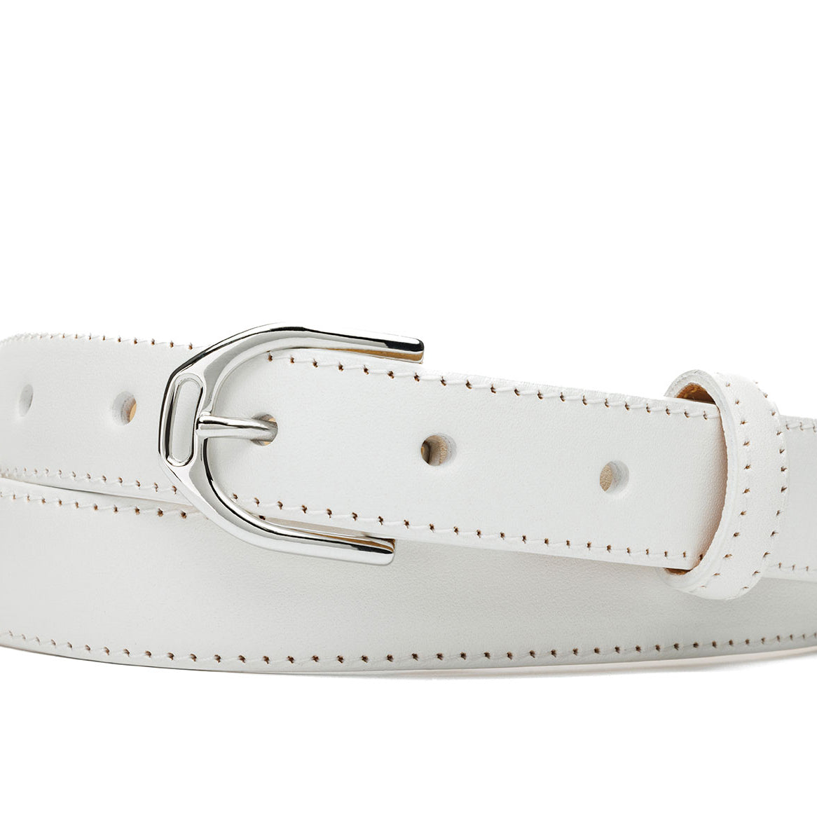 Glazed Calf Belt with Nickel or Gold Buckle