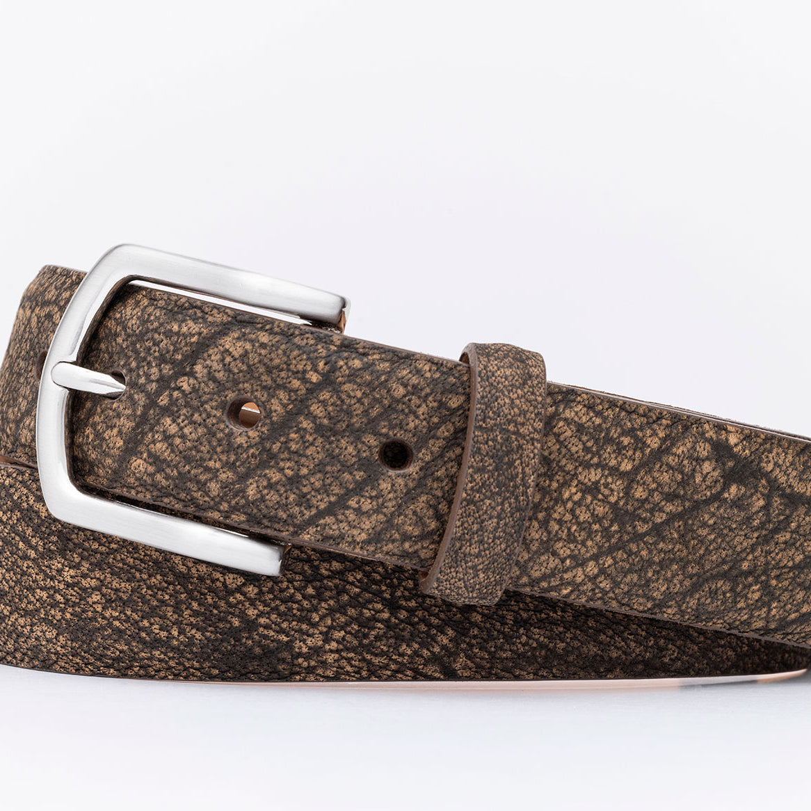 African Buffalo Belt with Antiqued Nickel Buckle