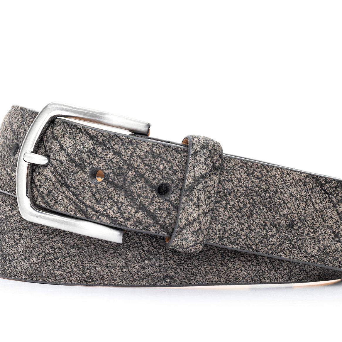 African Buffalo Belt with Antiqued Nickel Buckle