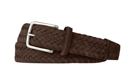 Braided Suede Belt with Brushed Nickel Buckle