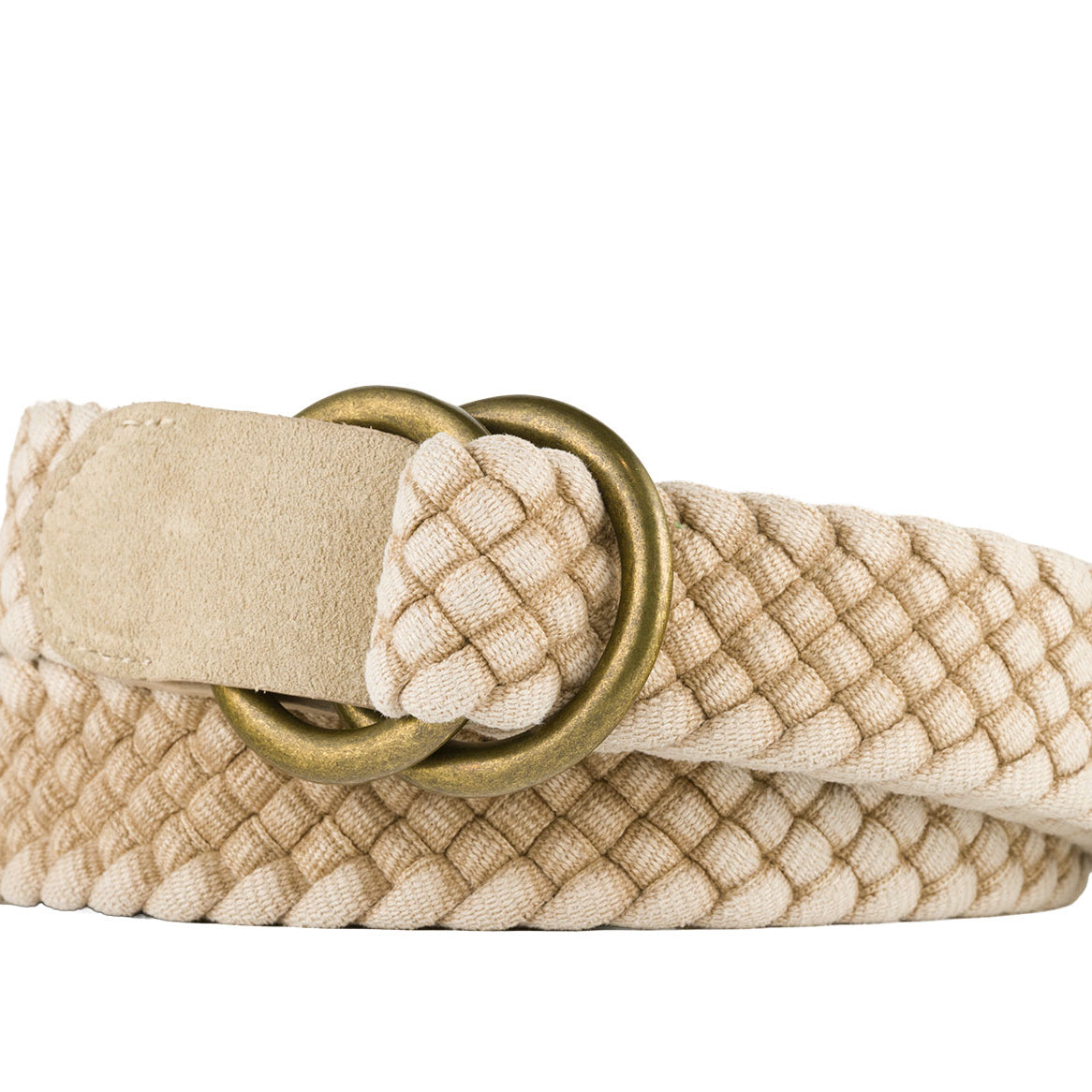 Cloth Braid Belt with Brushed Nickel O-Rings
