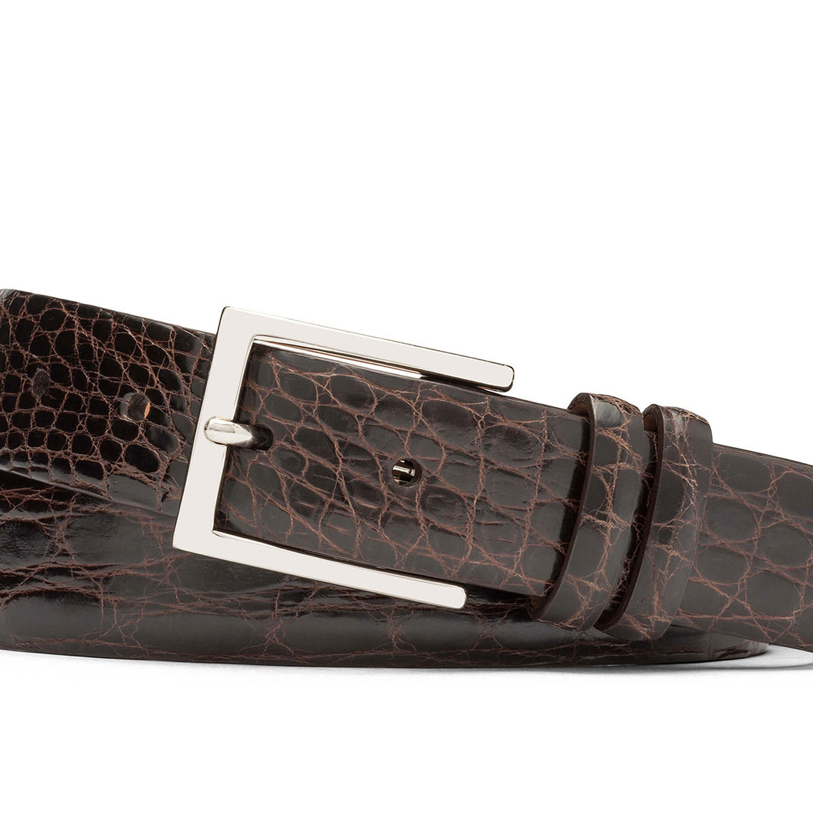 Tingas Crocodile Belt with Nickel Buckle