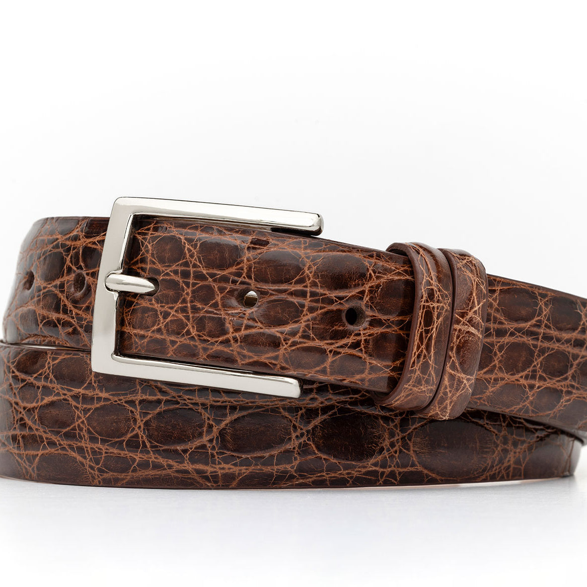 Tingas Crocodile Belt with Nickel Buckle