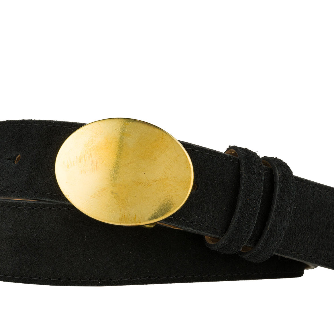 Suede Calf Belt with Solid Brass Buckle