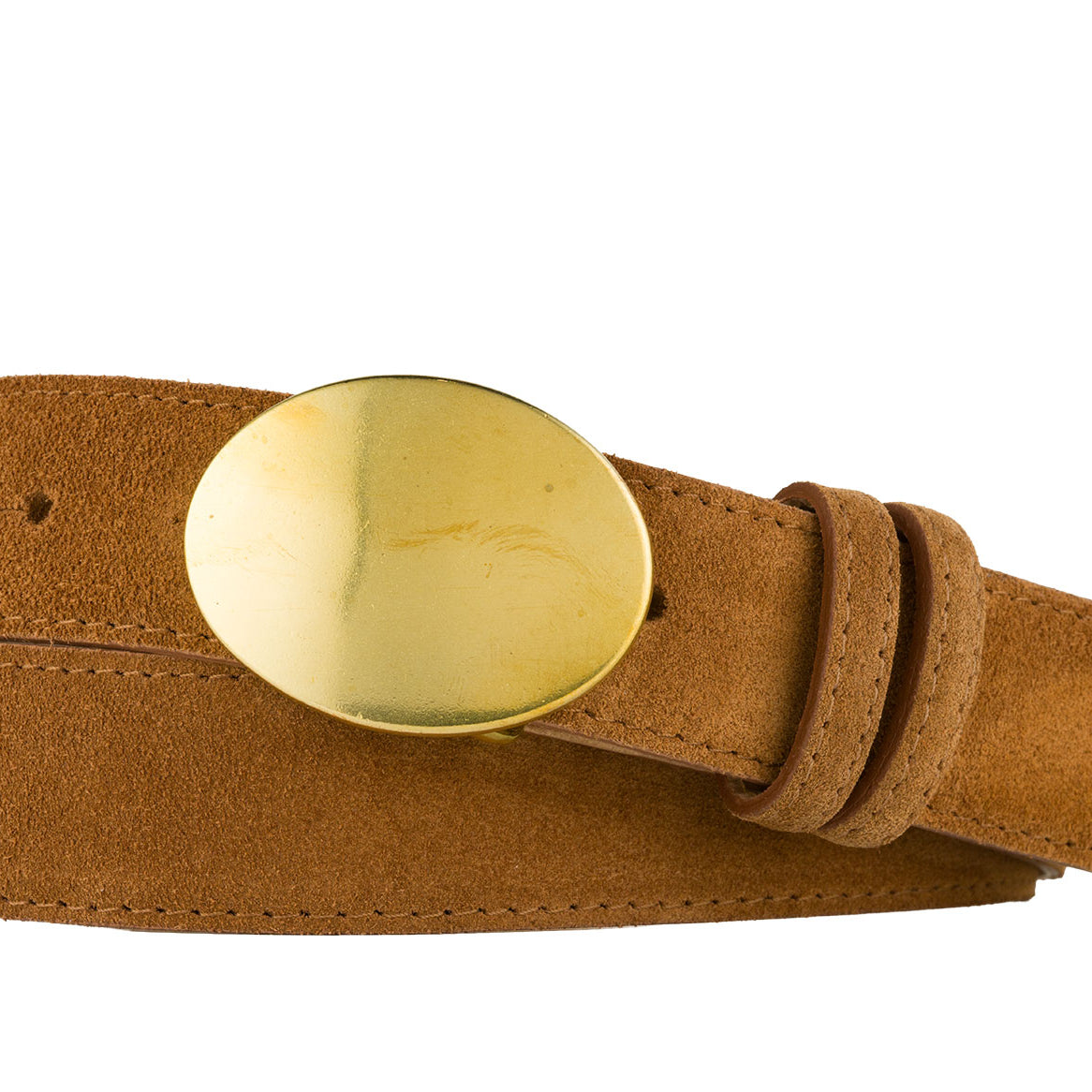 Suede Calf Belt with Solid Brass Buckle
