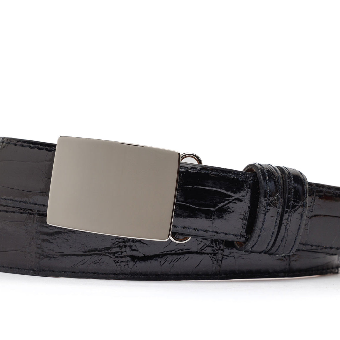 Glazed American Alligator Slide Strap with Compression Buckle