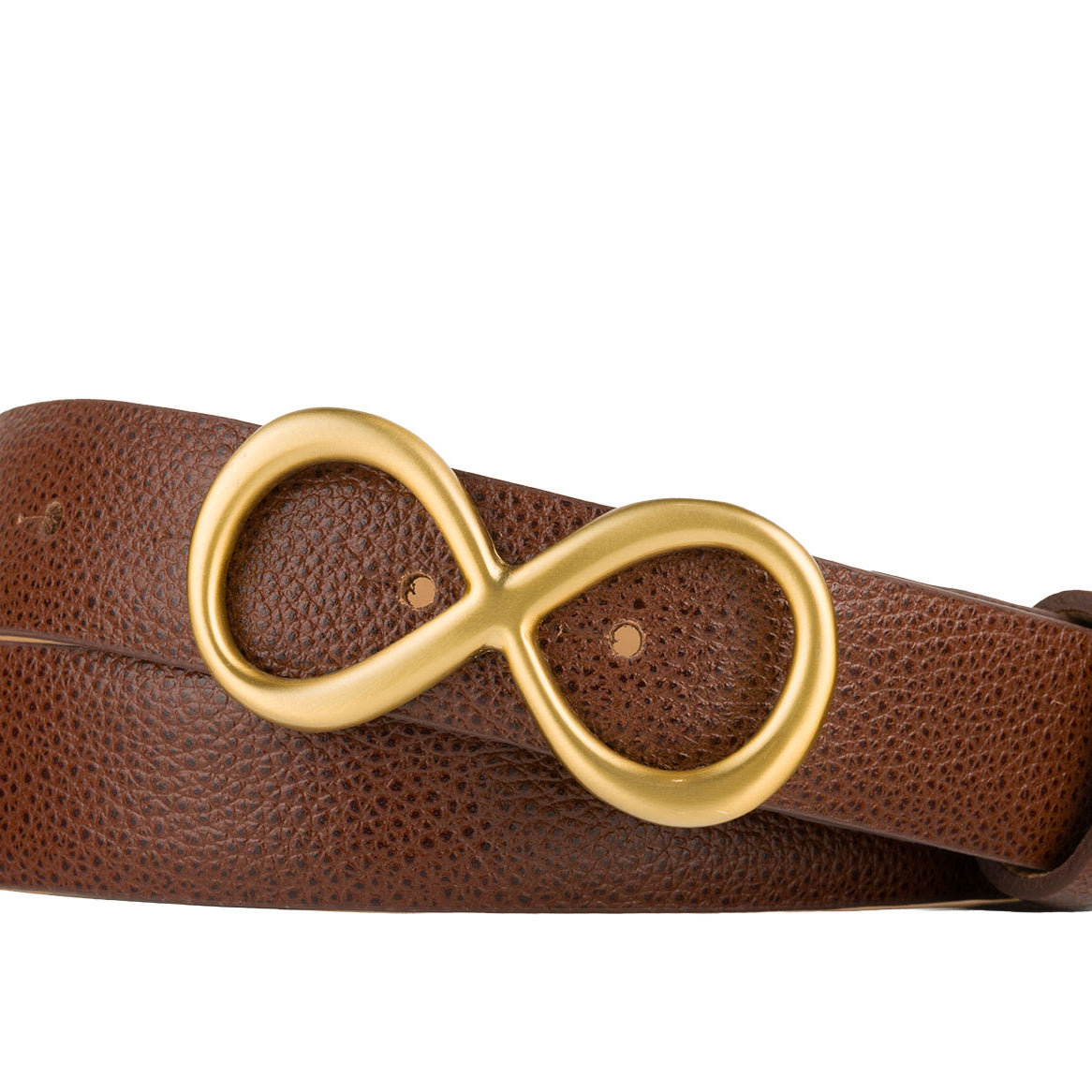 Pebbled Calf Belt with Number 8 Buckle