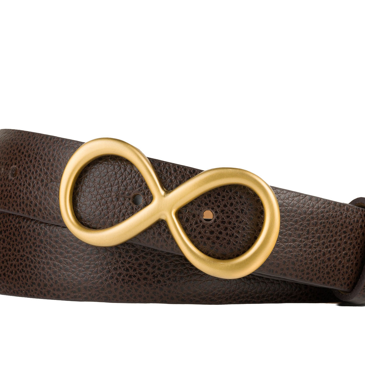 Pebbled Calf Belt with Number 8 Buckle
