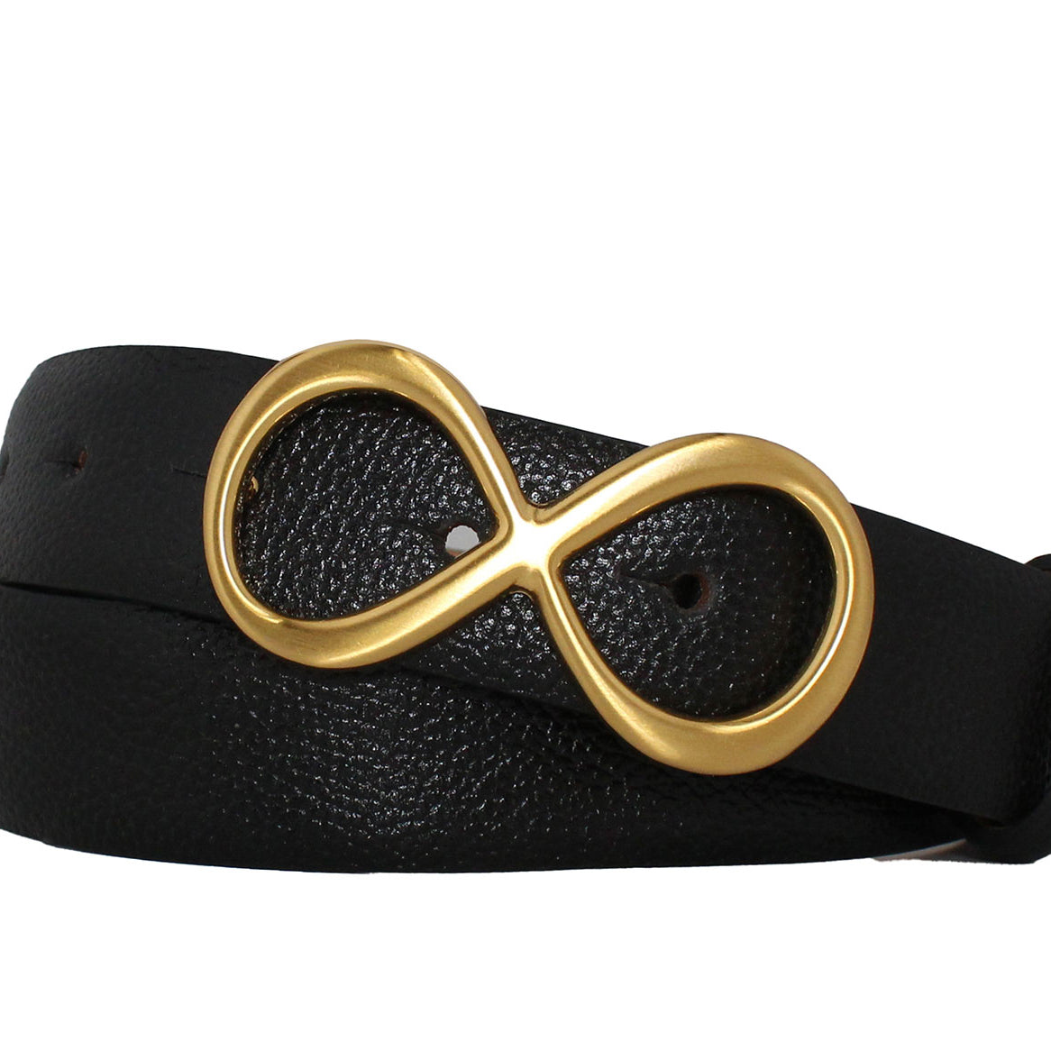 Pebbled Calf Belt with Number 8 Buckle