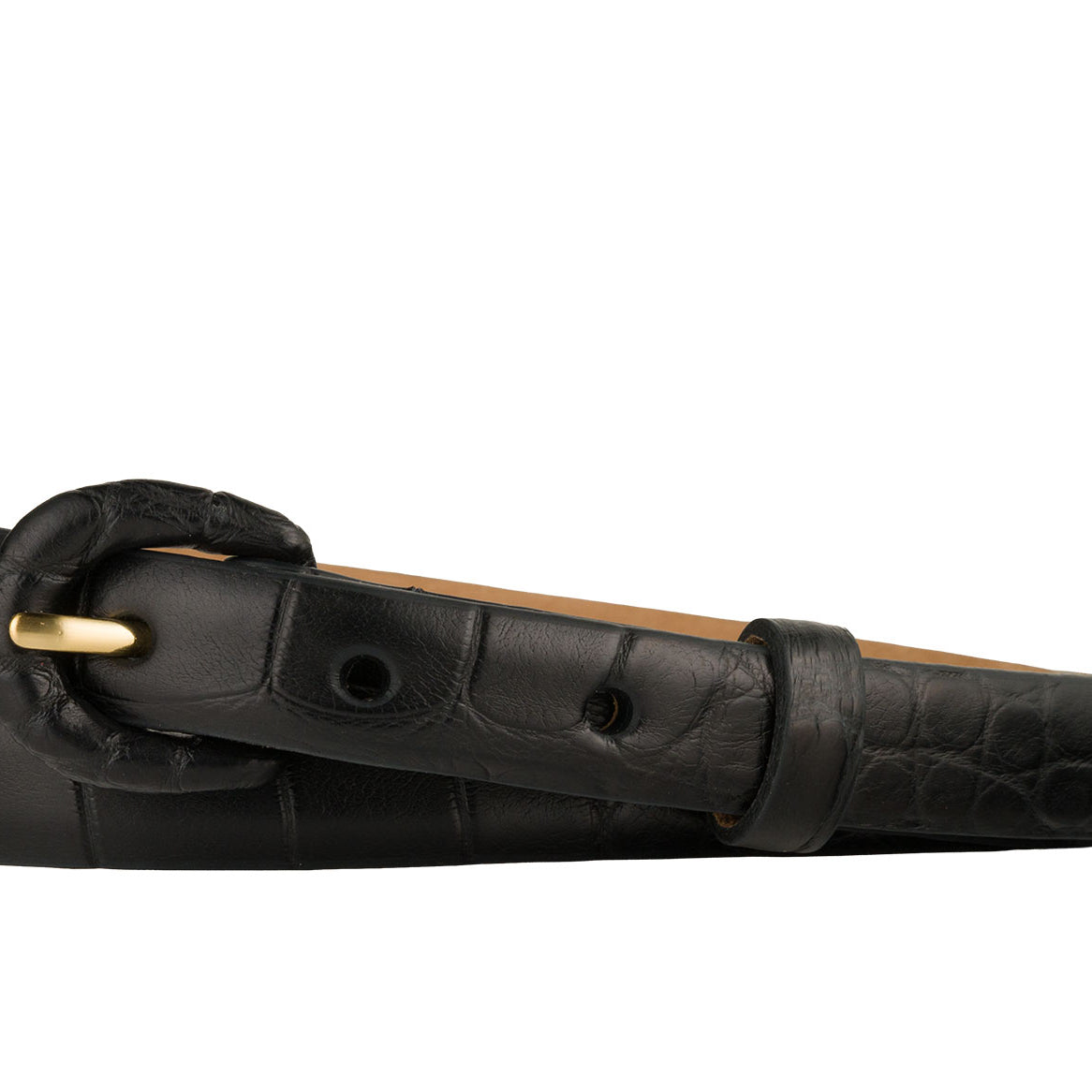 5/8" Matte Alligator Belt with Covered Crescent Buckle