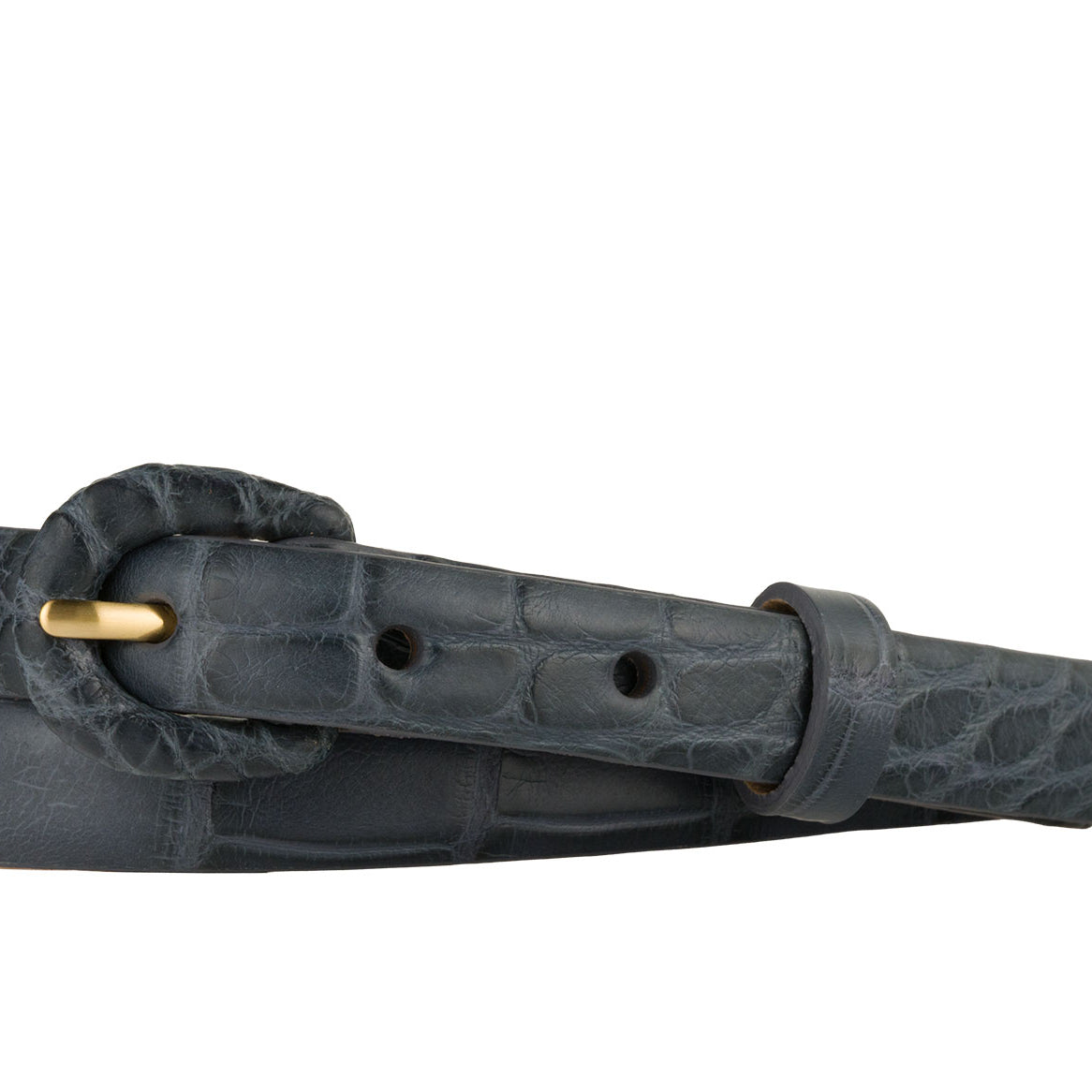5/8" Matte Alligator Belt with Covered Crescent Buckle
