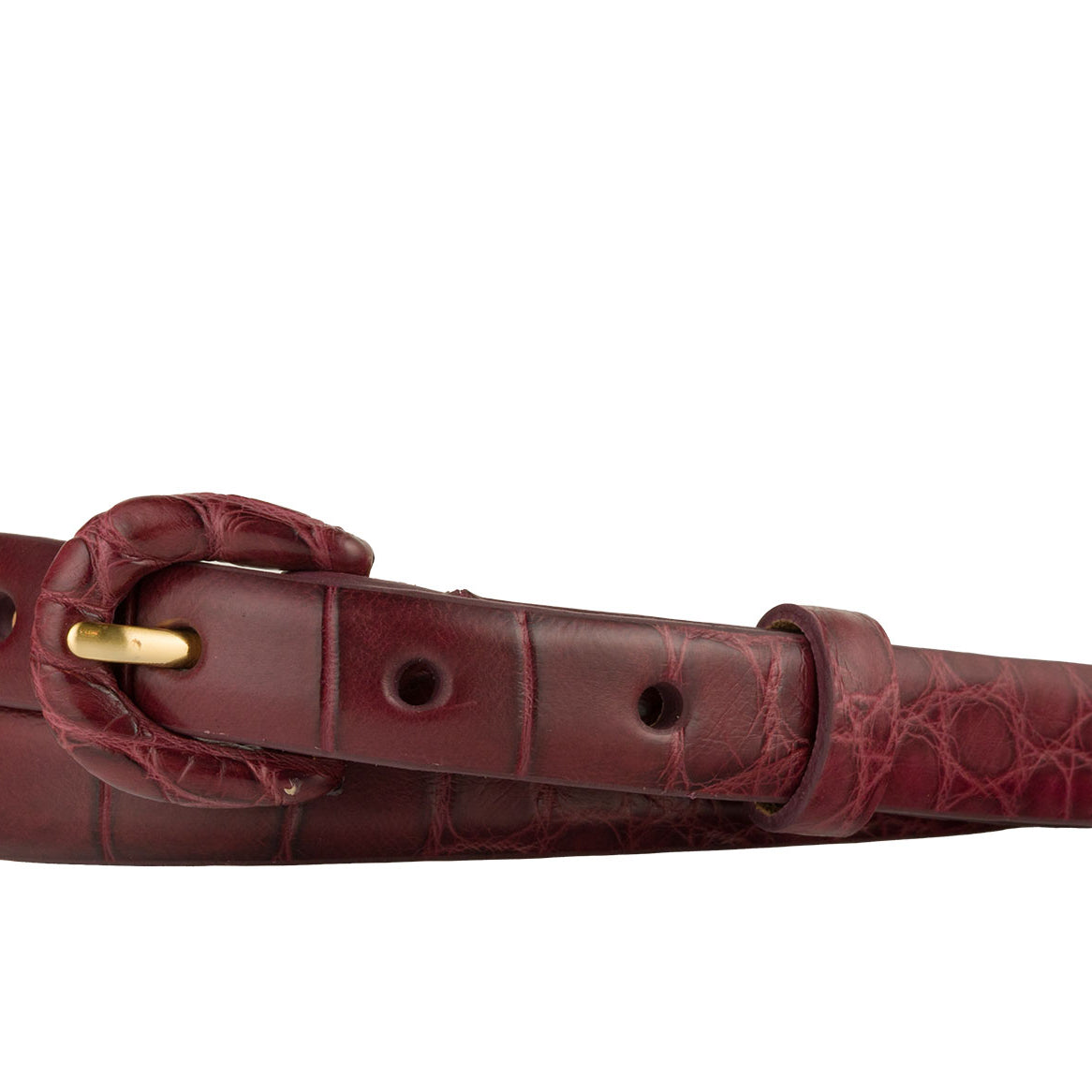 5/8" Matte Alligator Belt with Covered Crescent Buckle