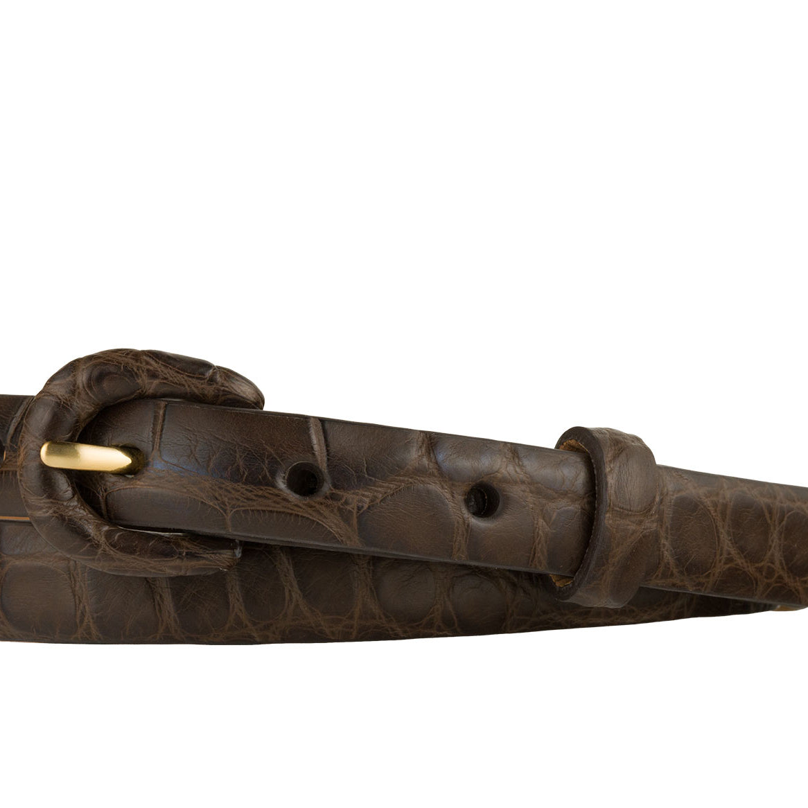 5/8" Matte Alligator Belt with Covered Crescent Buckle