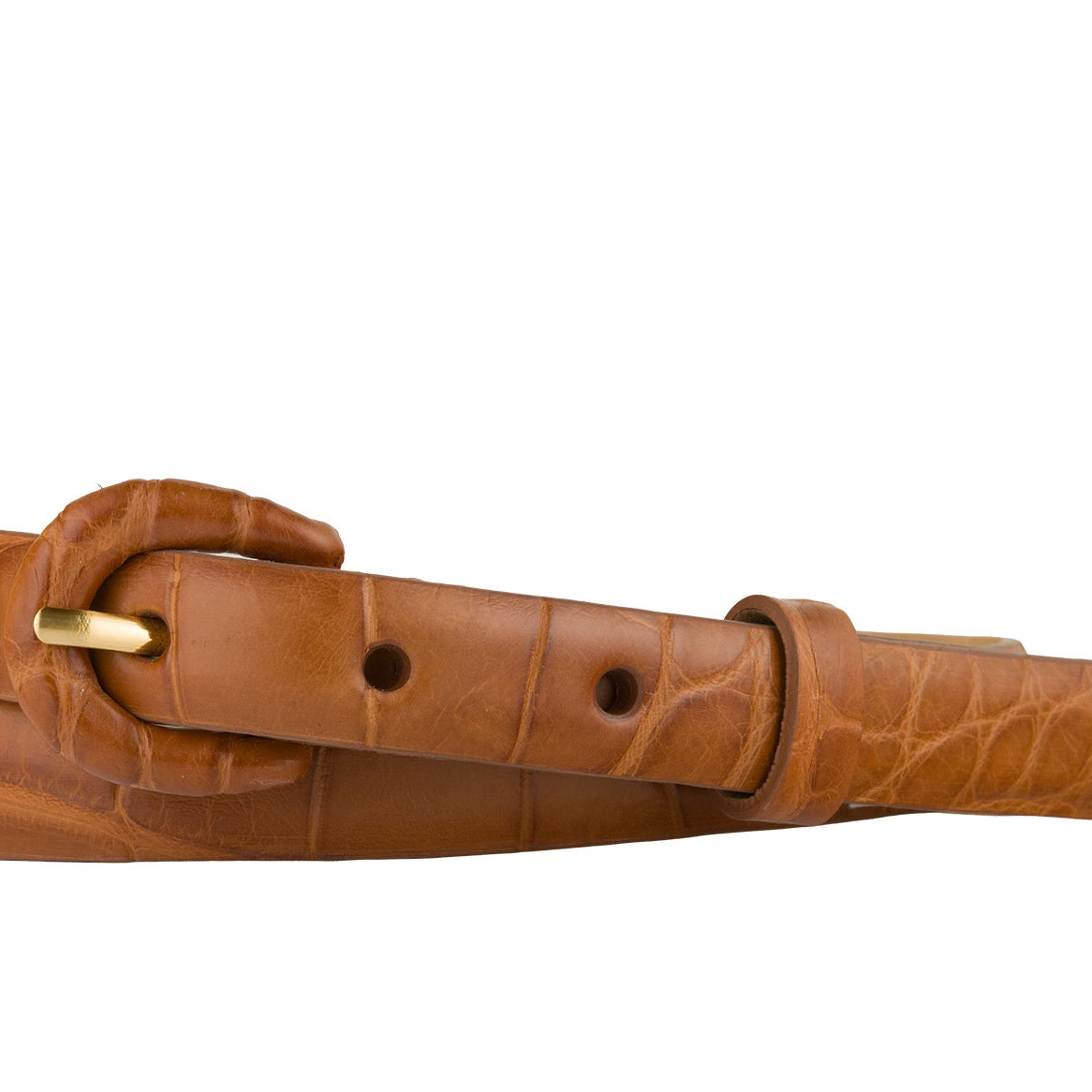 5/8" Matte Alligator Belt with Covered Crescent Buckle