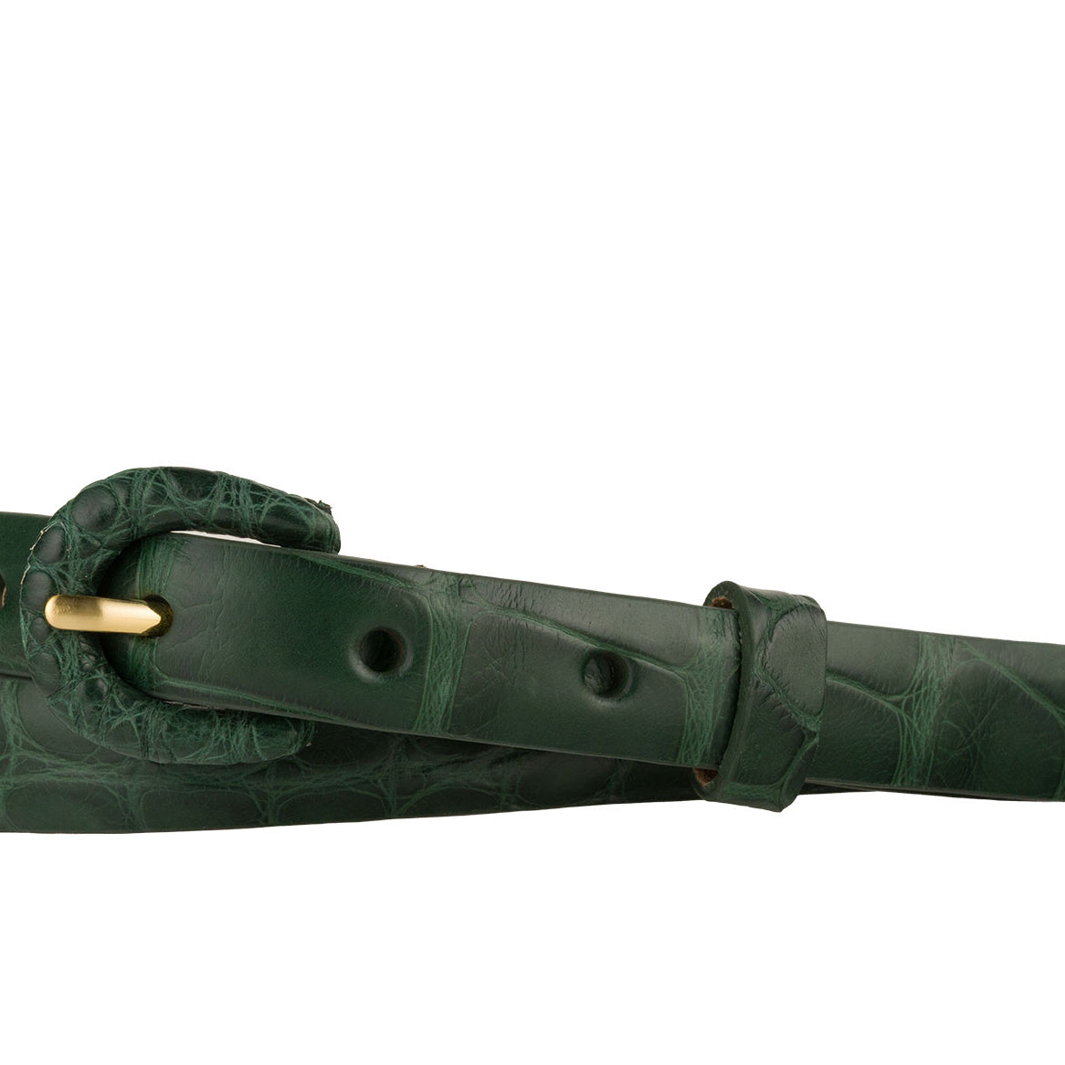 5/8" Matte Alligator Belt with Covered Crescent Buckle