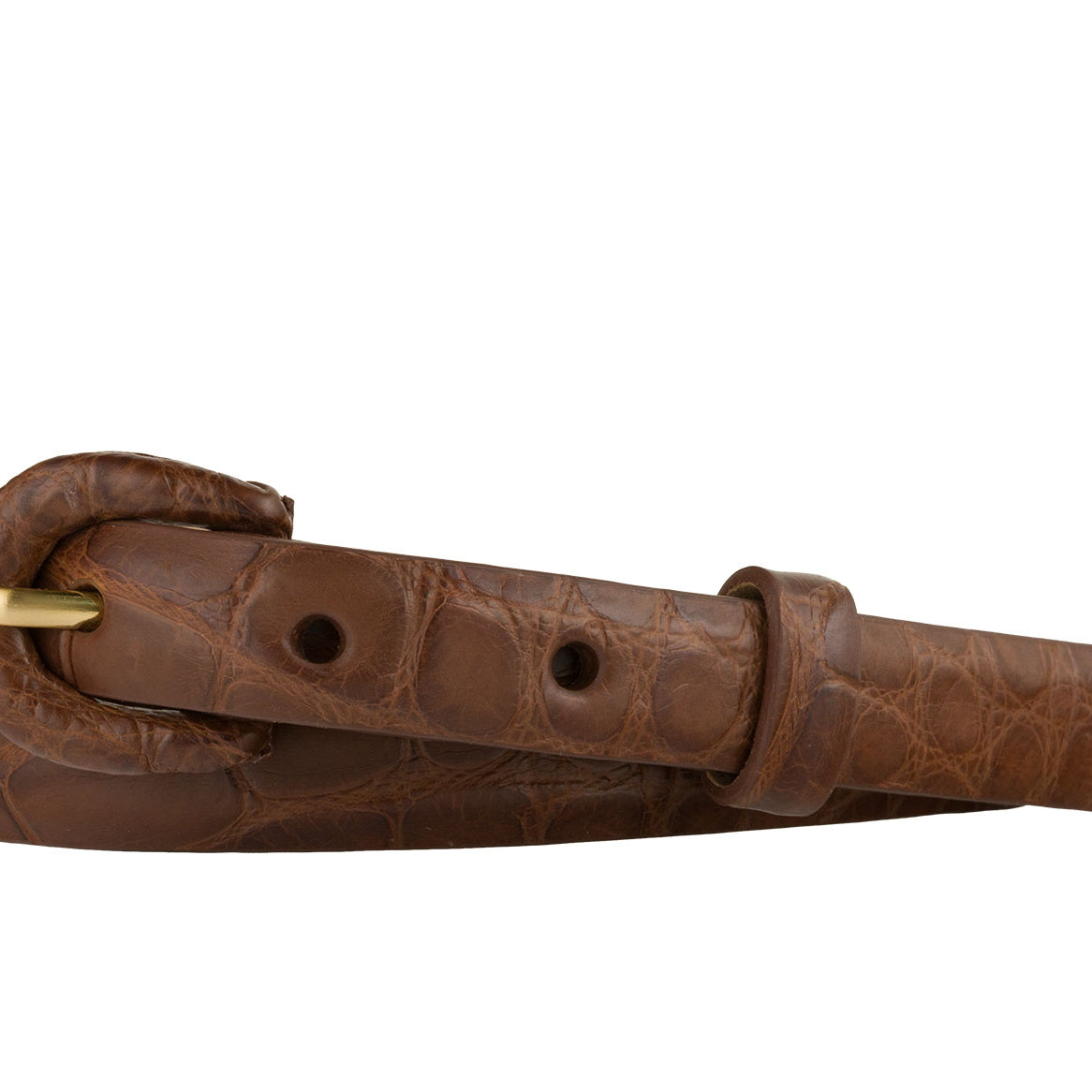 5/8" Matte Alligator Belt with Covered Crescent Buckle