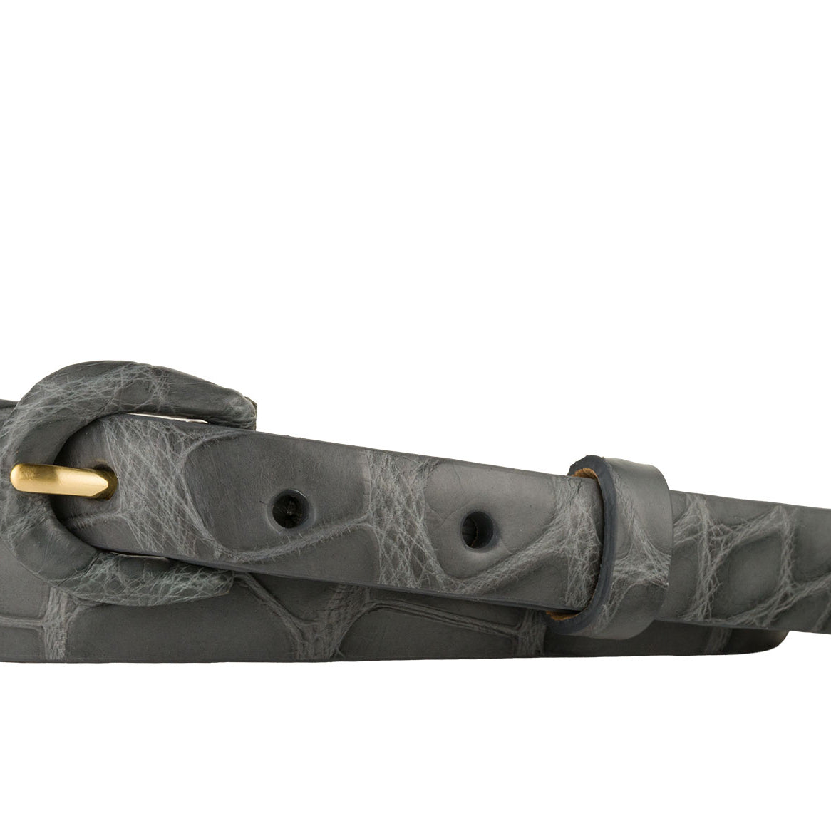 5/8" Matte Alligator Belt with Covered Crescent Buckle