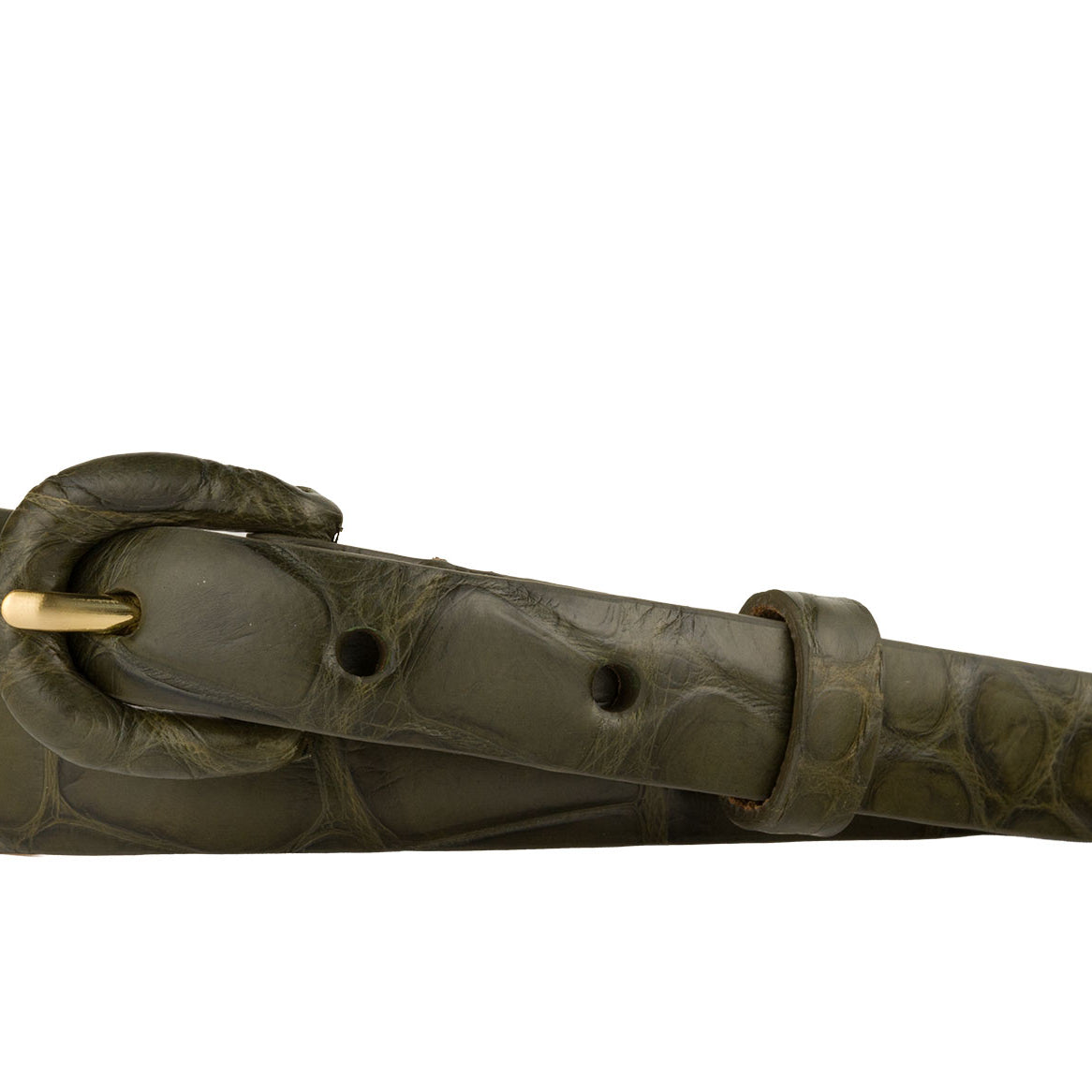 5/8" Matte Alligator Belt with Covered Crescent Buckle