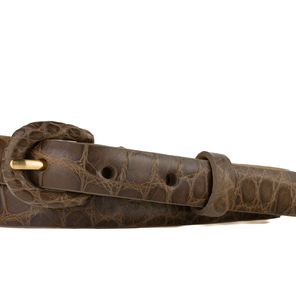 5/8" Matte Alligator Belt with Covered Crescent Buckle