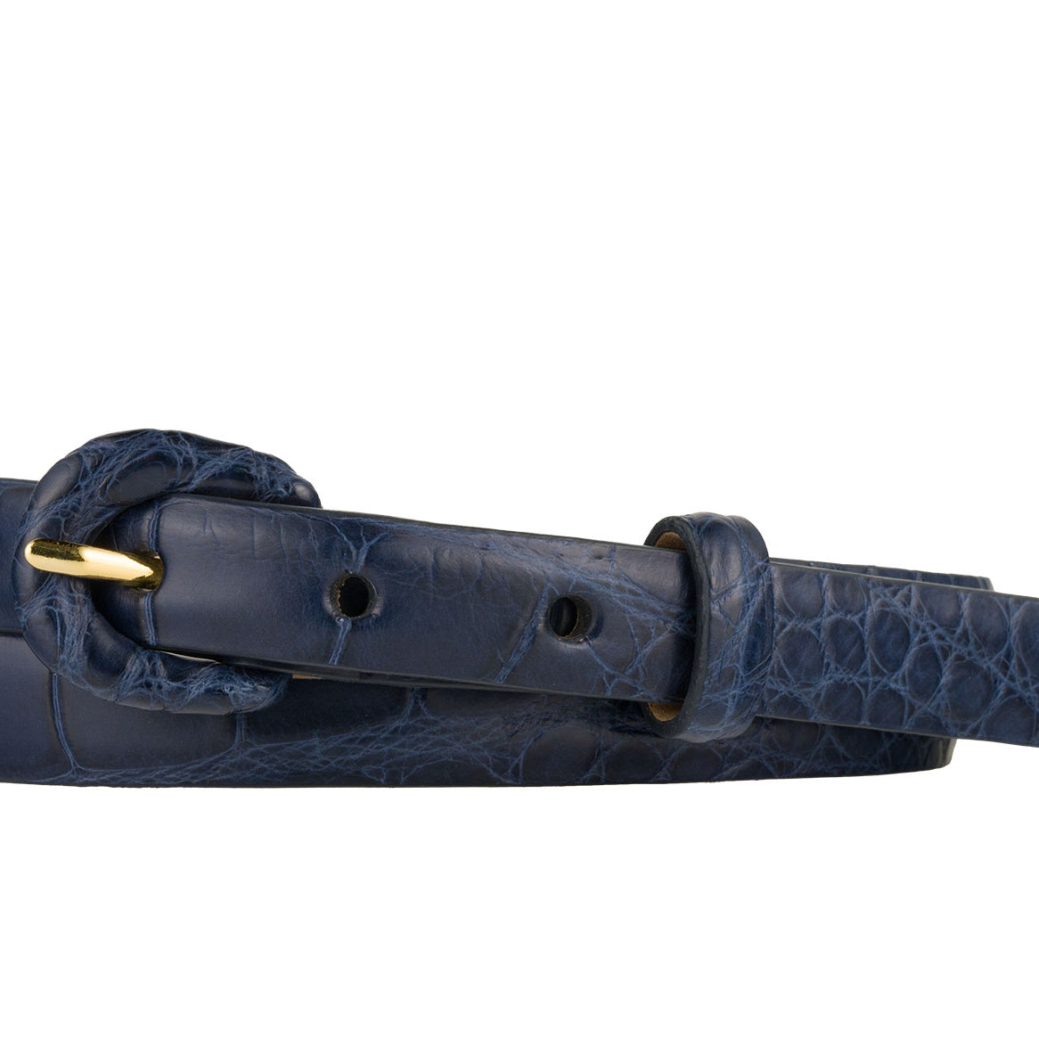 5/8" Matte Alligator Belt with Covered Crescent Buckle