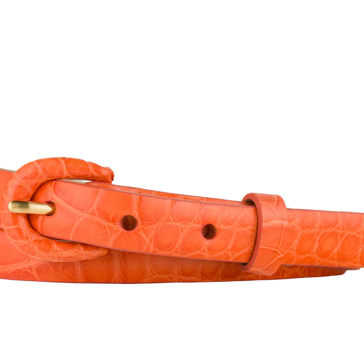 5/8" Matte Alligator Belt with Covered Crescent Buckle