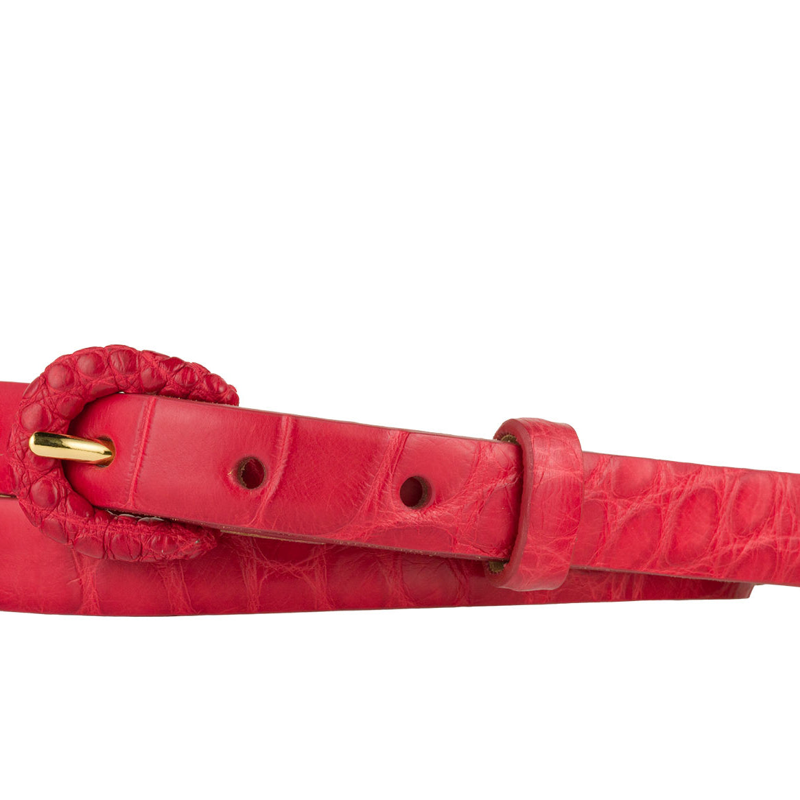 5/8" Matte Alligator Belt with Covered Crescent Buckle