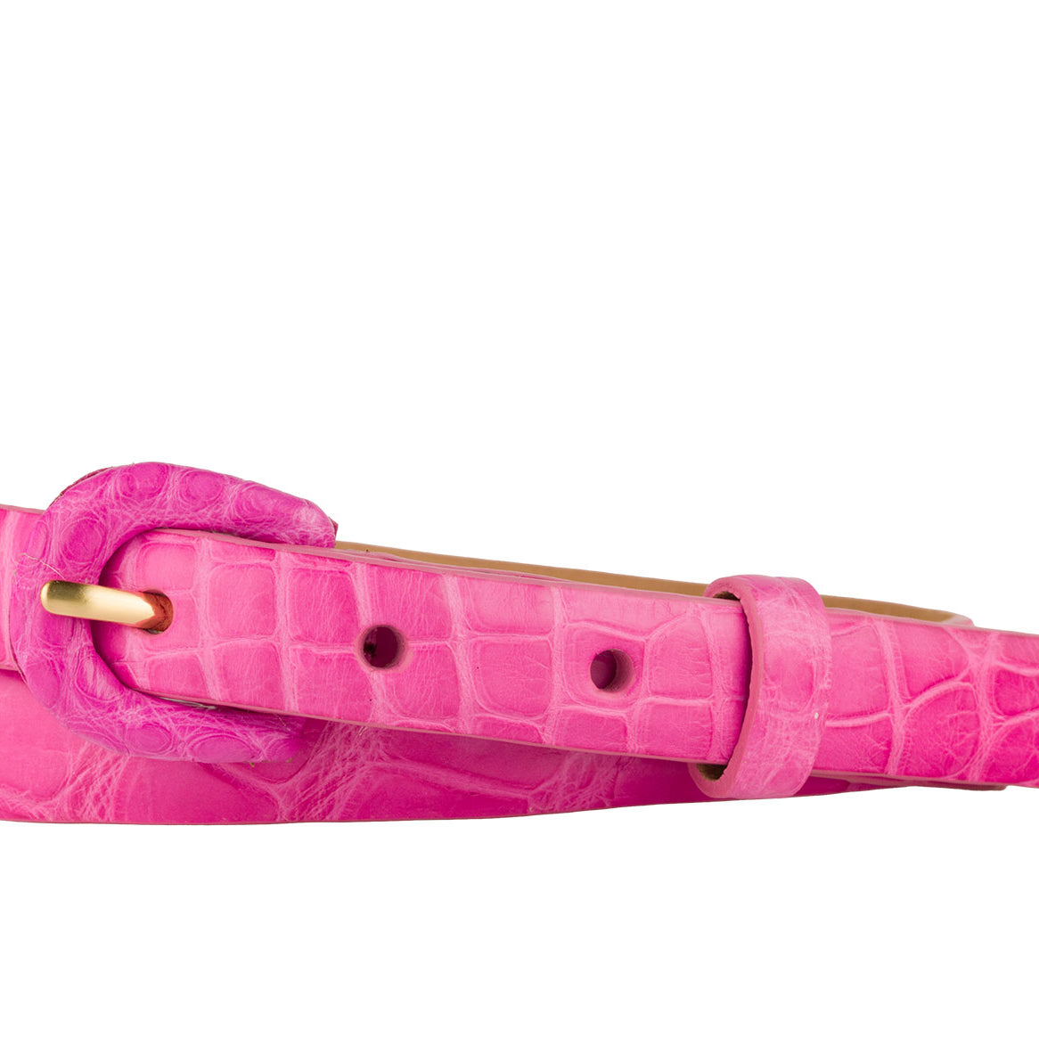 5/8" Matte Alligator Belt with Covered Crescent Buckle