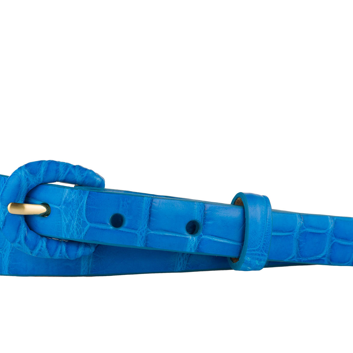 5/8" Matte Alligator Belt with Covered Crescent Buckle
