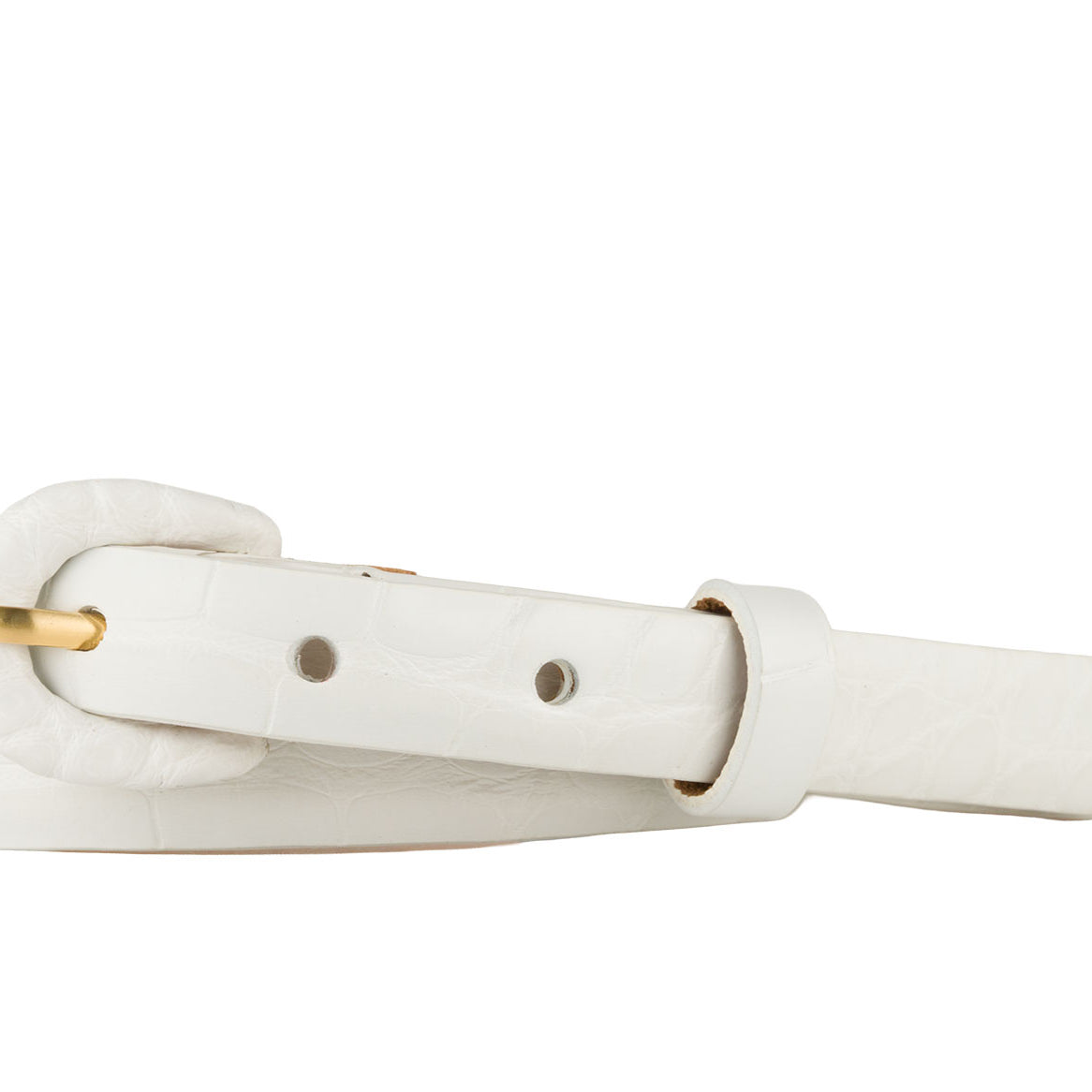 5/8" Matte Alligator Belt with Covered Crescent Buckle