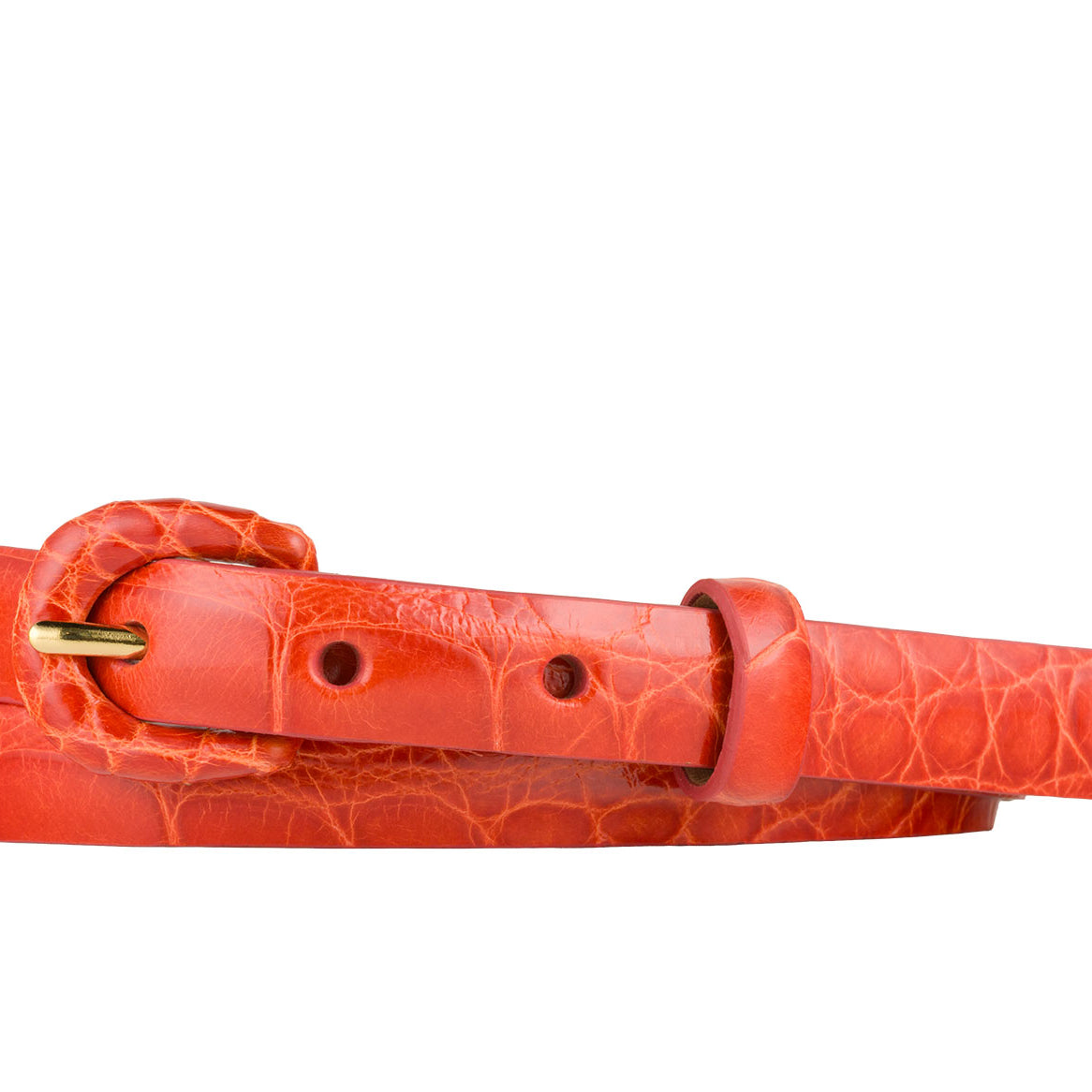 5/8" Glazed Alligator Belt with Covered Crescent Buckle