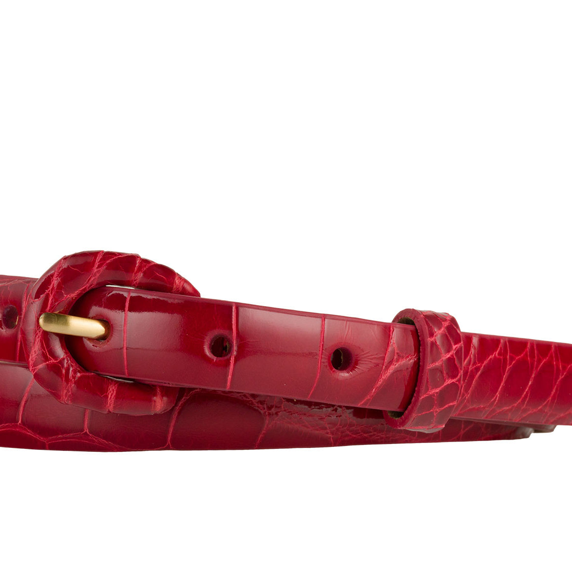 5/8" Glazed Alligator Belt with Covered Crescent Buckle