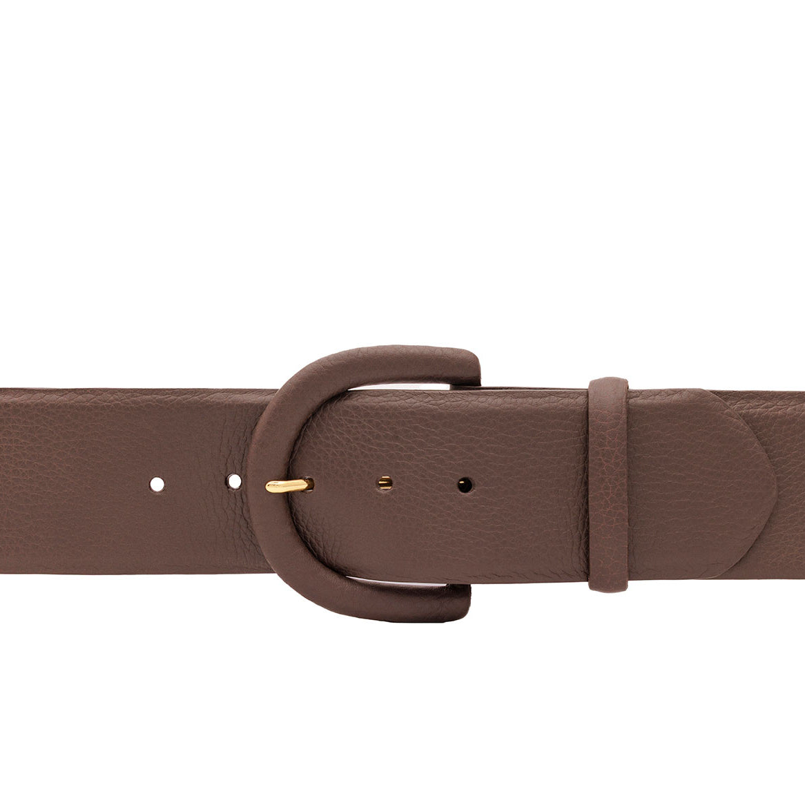 Contoured Pebbled Calf Belt with Covered Buckle
