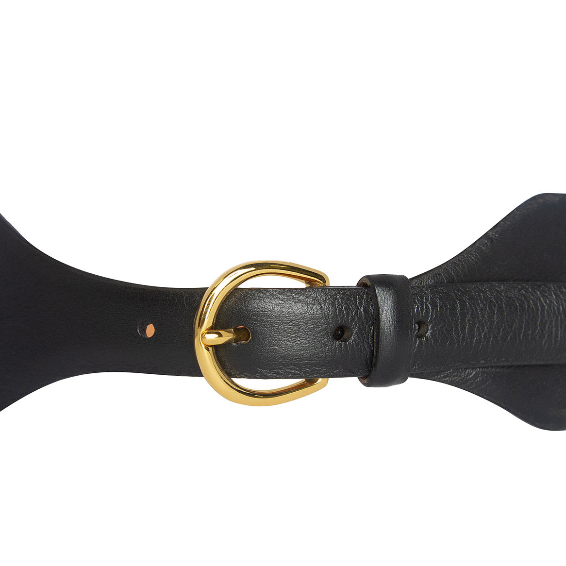 Tapered Waist Calf Belt with Gold Buckle