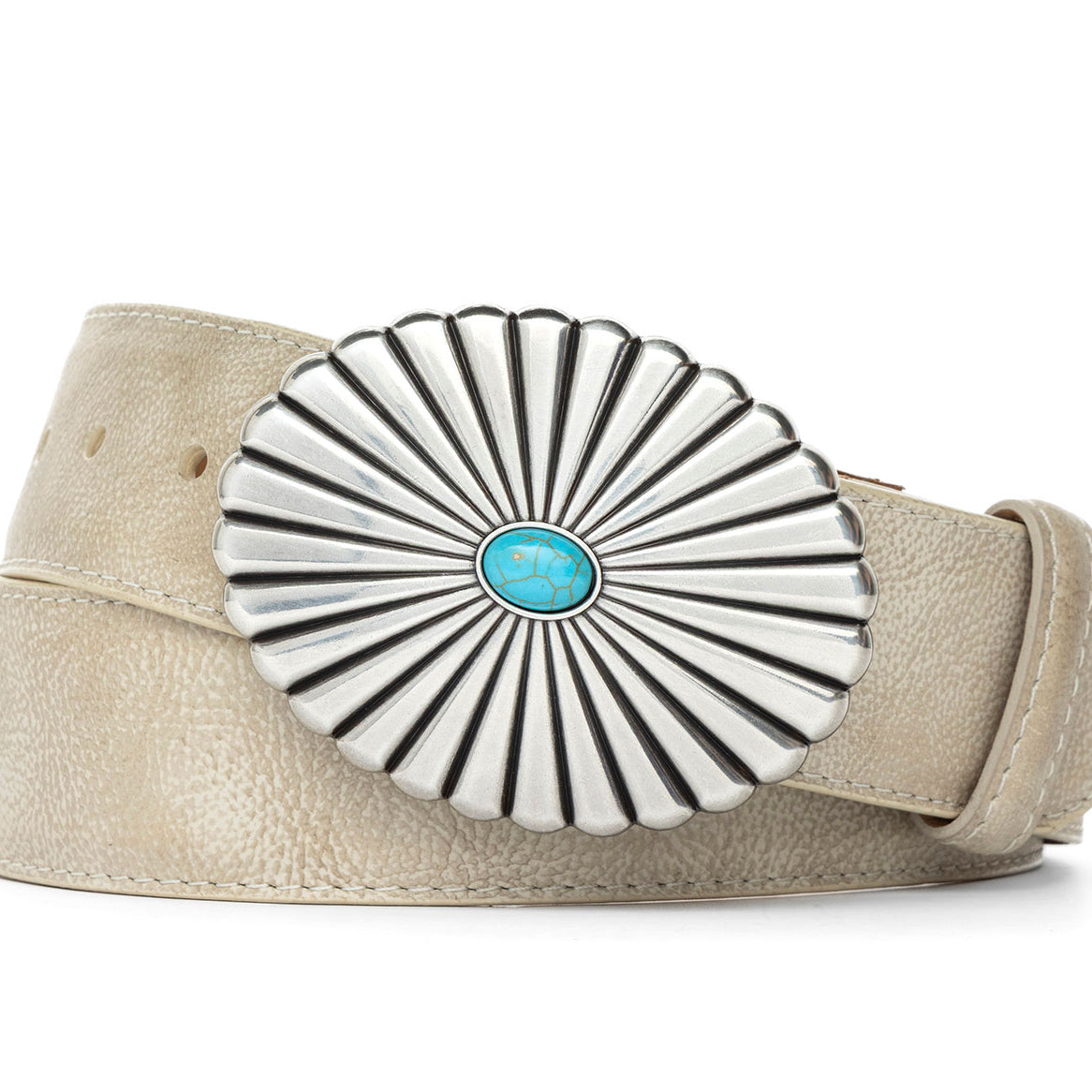 Outlaw Calf Belt with Turquoise-Accented Buckle