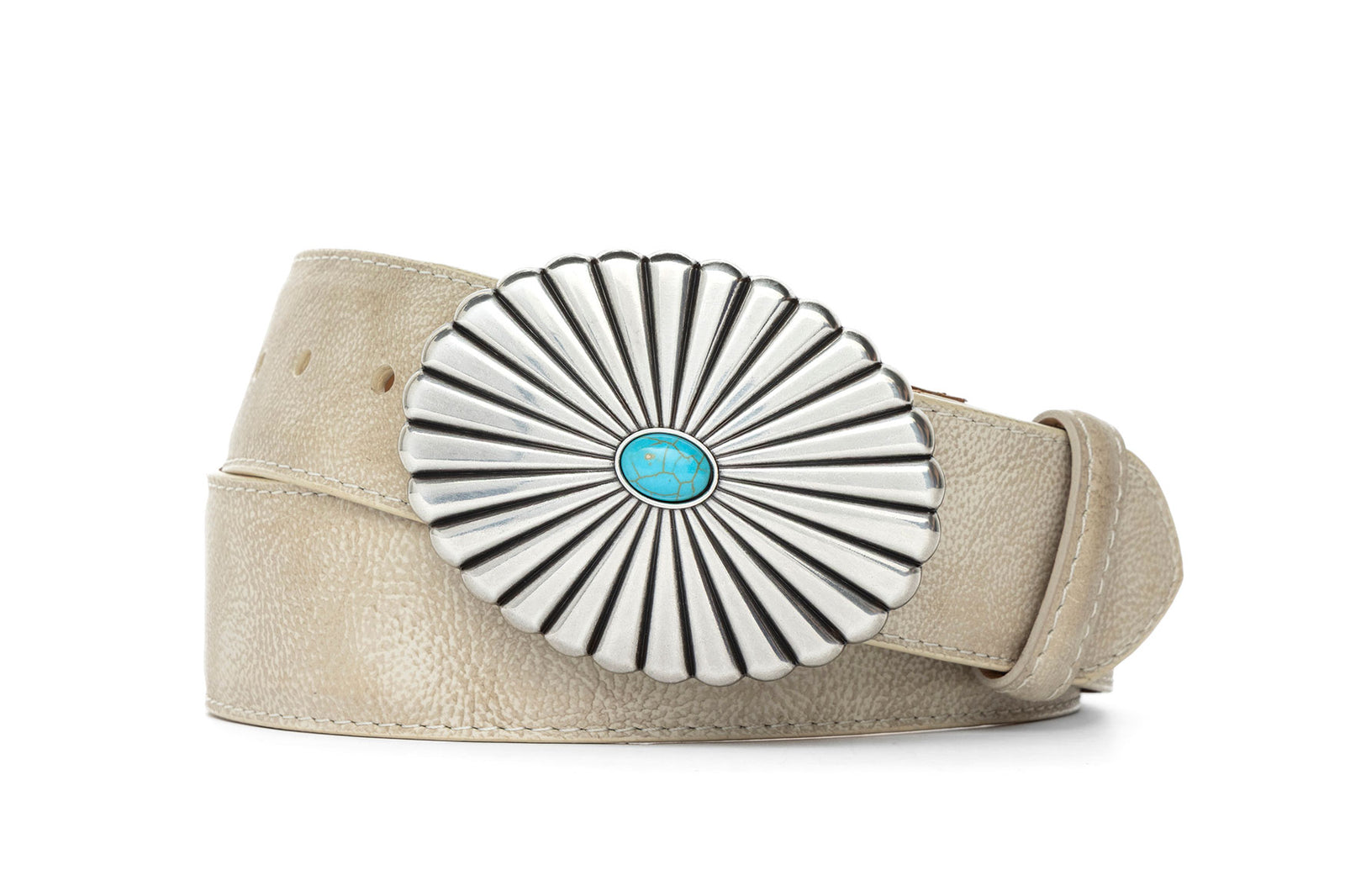 Outlaw Calf Belt with Turquoise-Accented Buckle