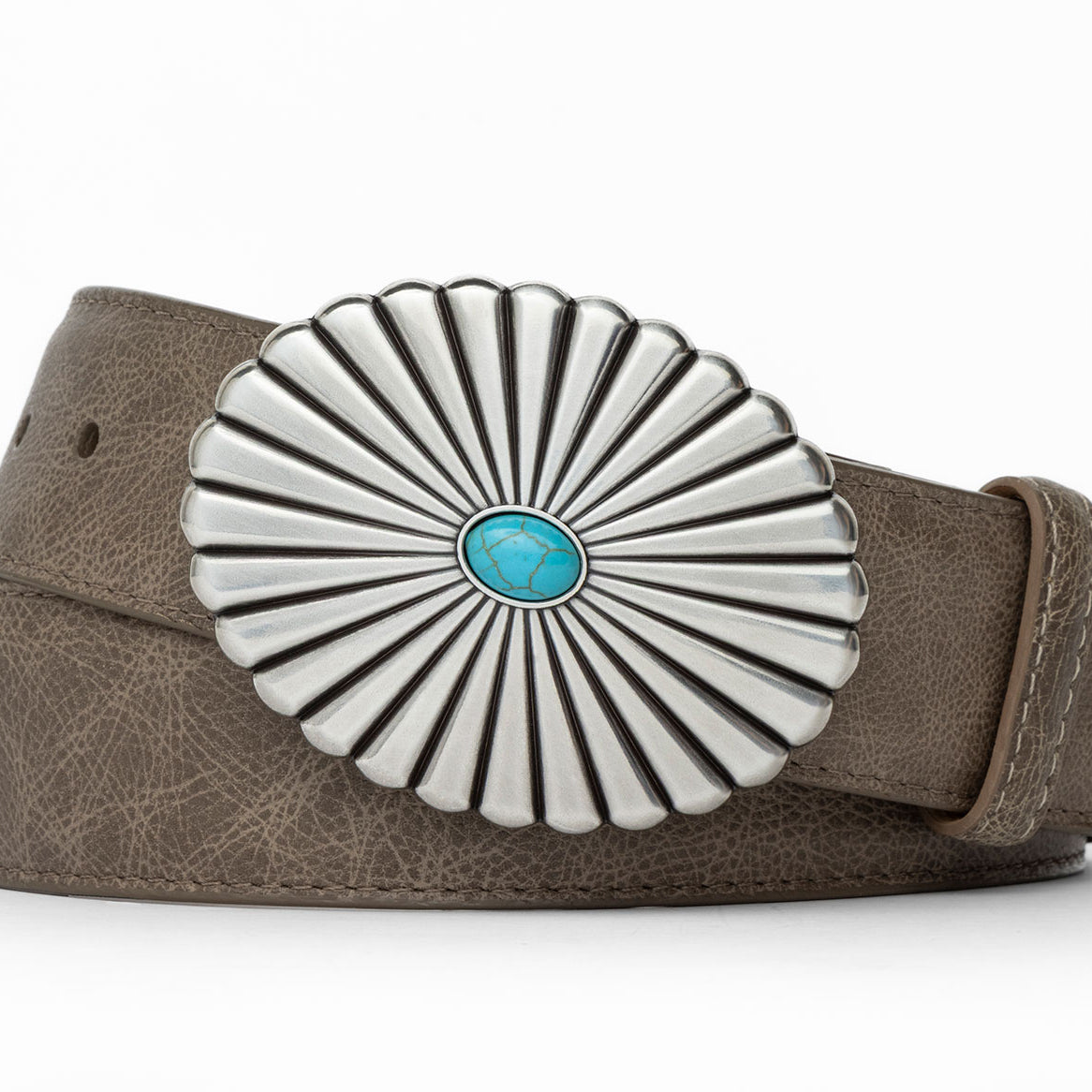 Outlaw Calf Belt with Turquoise-Accented Buckle