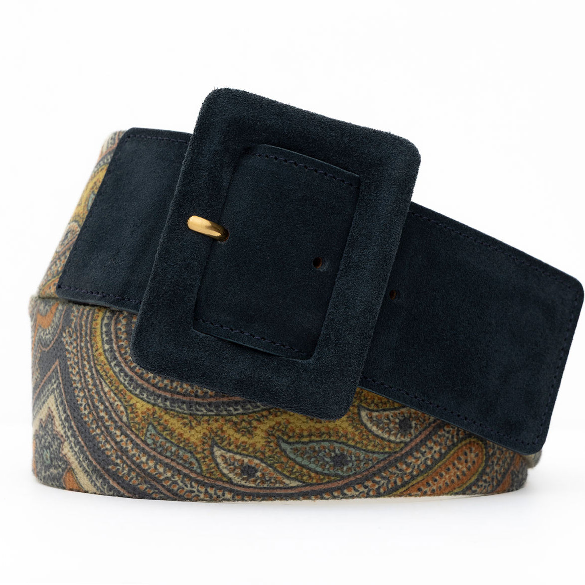 Cloth Belt with Suede Covered Buckle