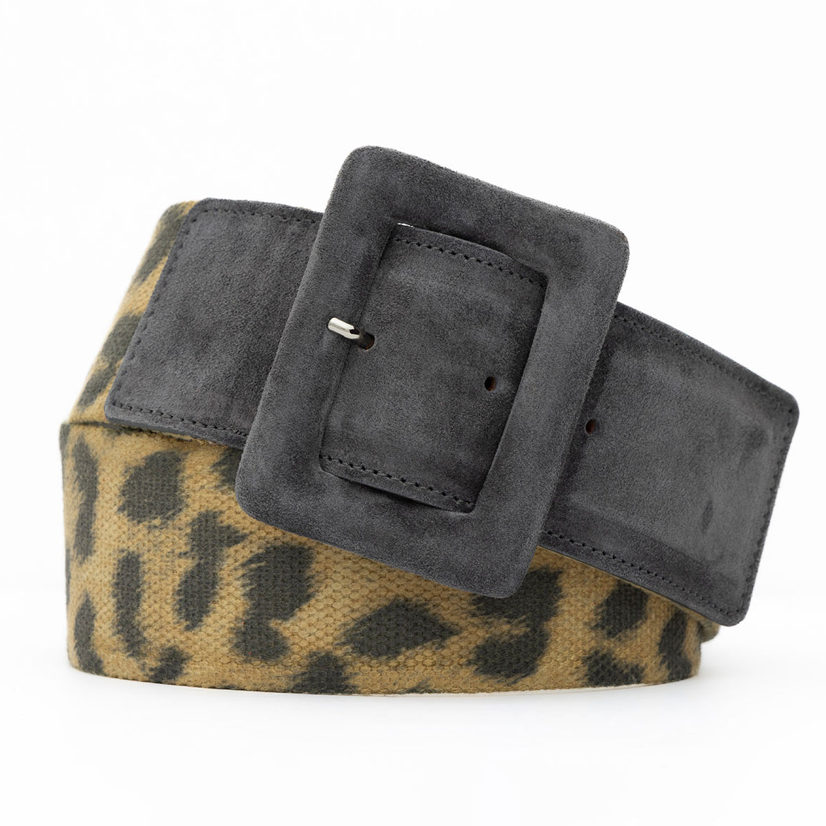 Cloth Belt with Suede Covered Buckle
