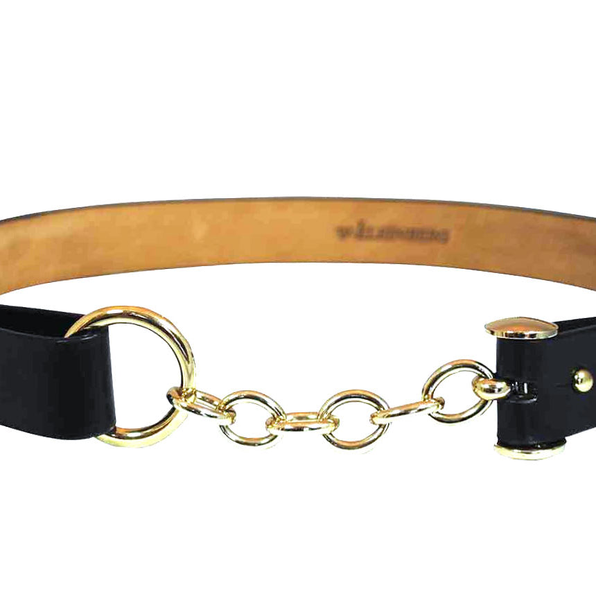 Glazed Calf Belt with Chain and Toggle Hardware