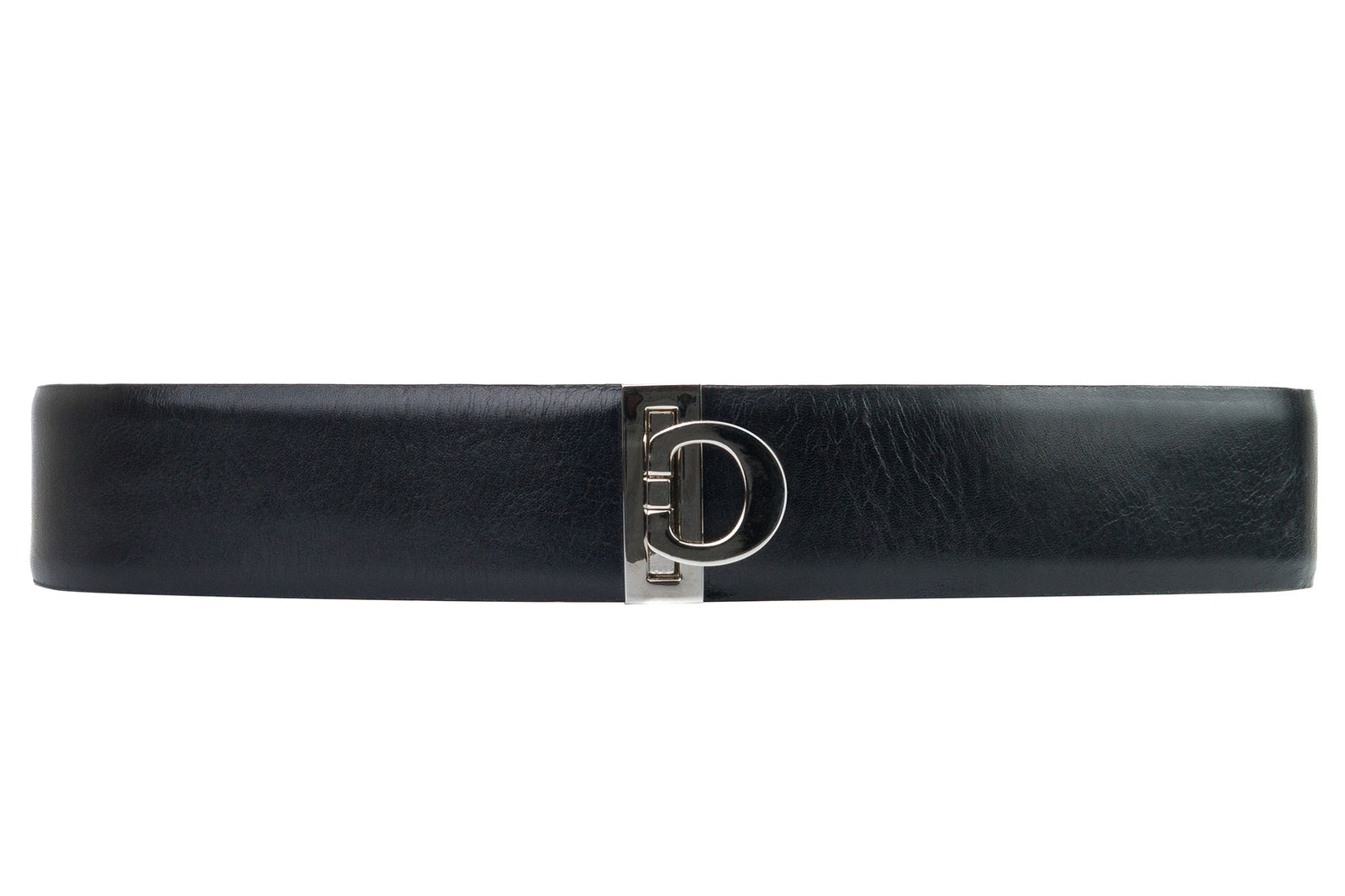 Glazed Calf Belt with Nickle "Flip" Closure