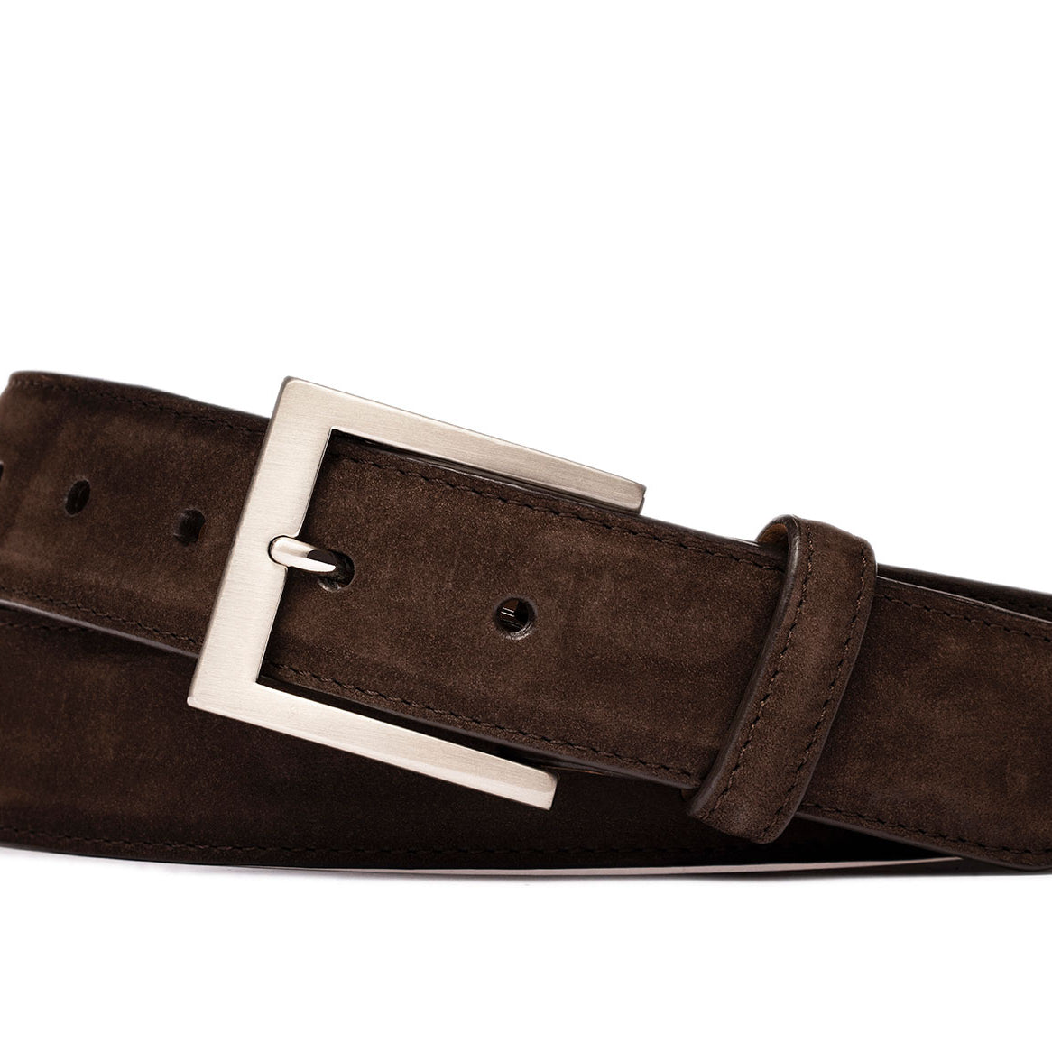 Nubuck Belt with Brushed Nickel Buckle