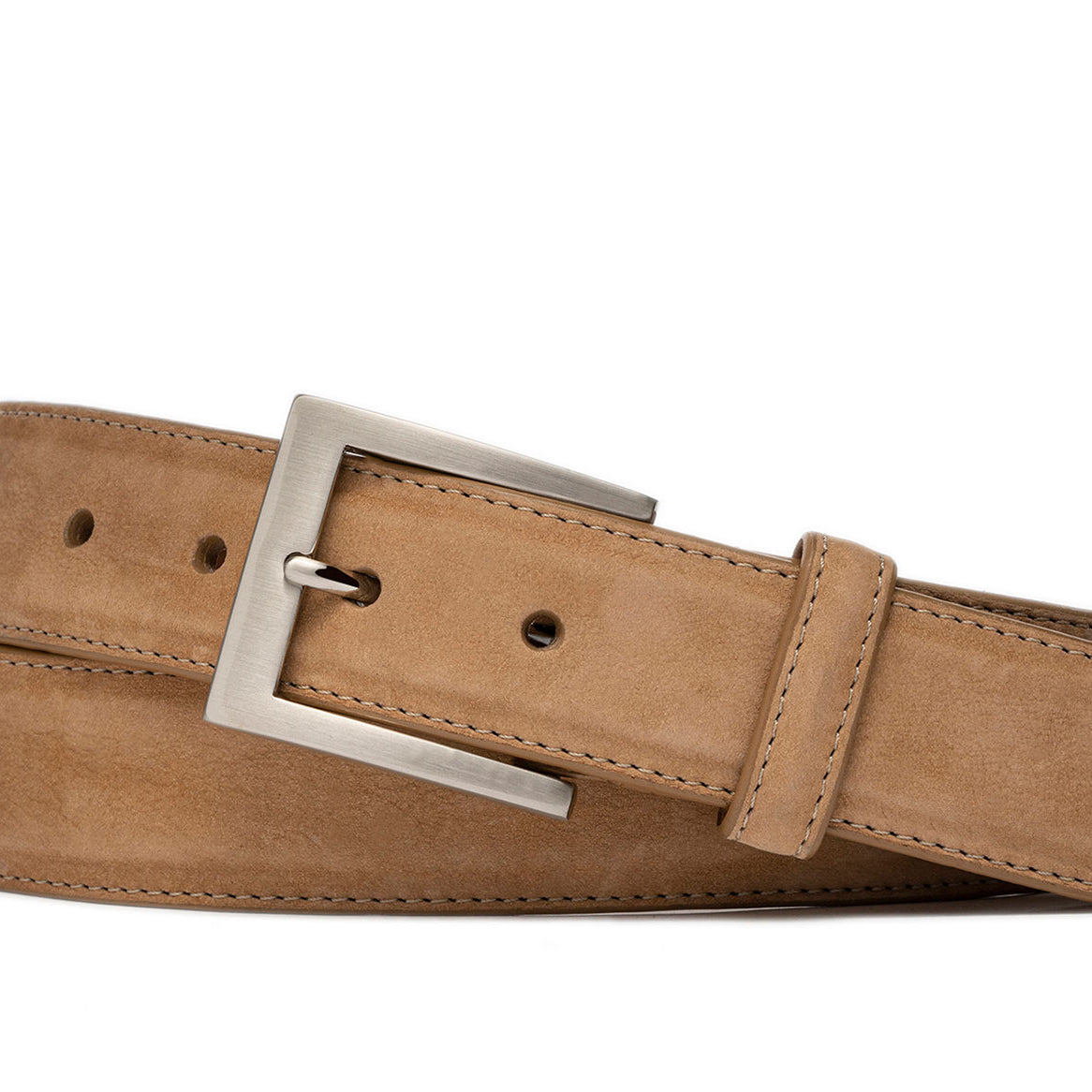Nubuck Belt with Brushed Nickel Buckle