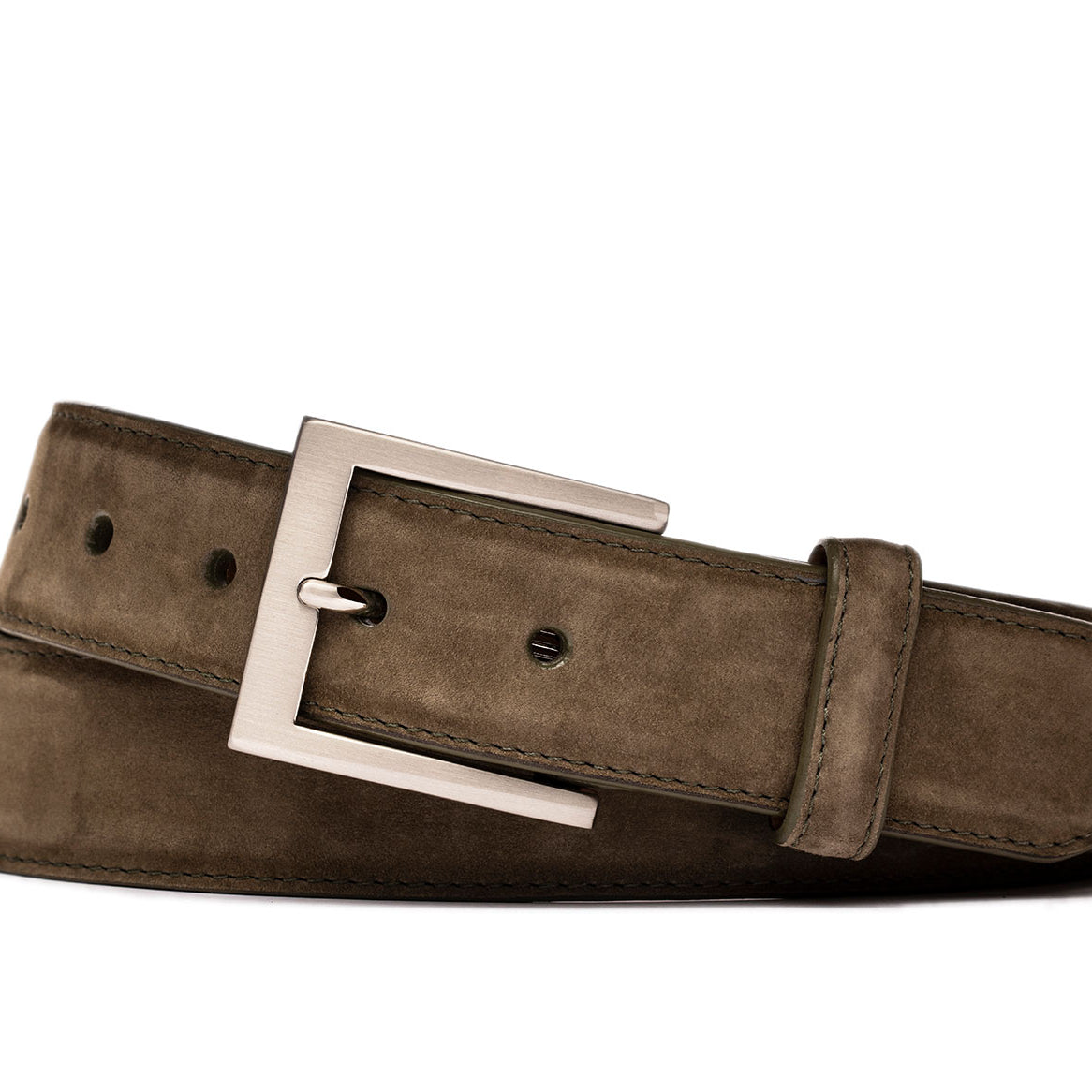 Nubuck Belt with Brushed Nickel Buckle
