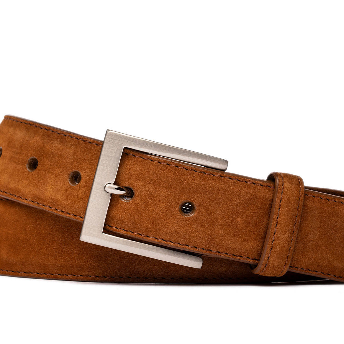 Nubuck Belt with Brushed Nickel Buckle