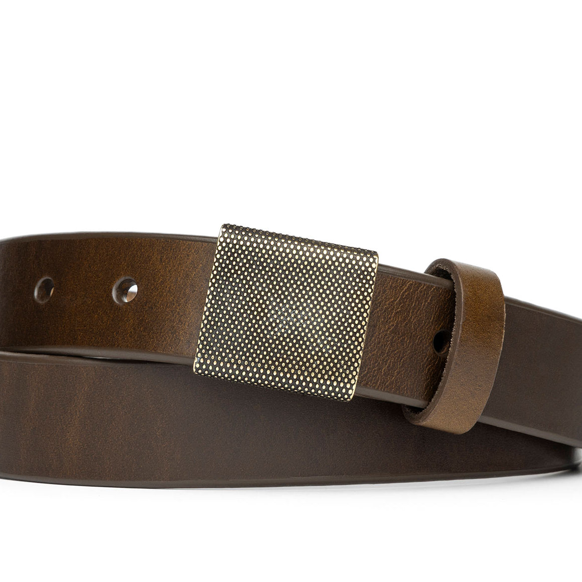 Horween Chromexcel Belt with Textured Plaque Buckle