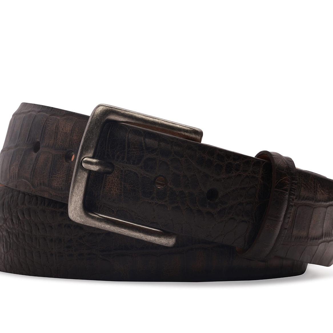 Authentic Barcelona Calf Belt with Antique Silver Buckle