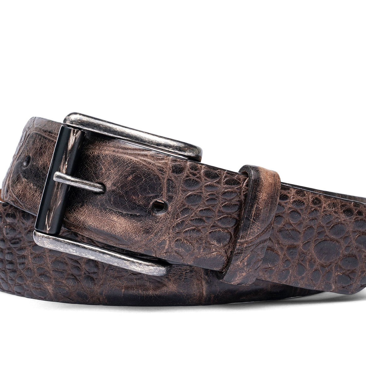 Authentic Super Gator Belt with Antique Silver Buckle