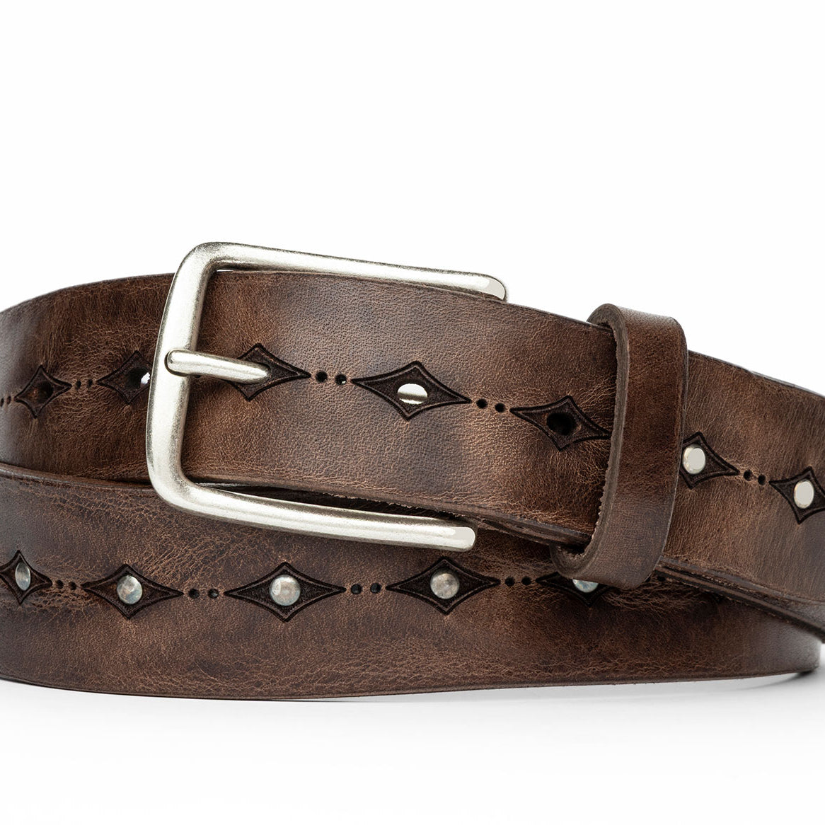 Italian Diamond Stud Belt with Antique Silver