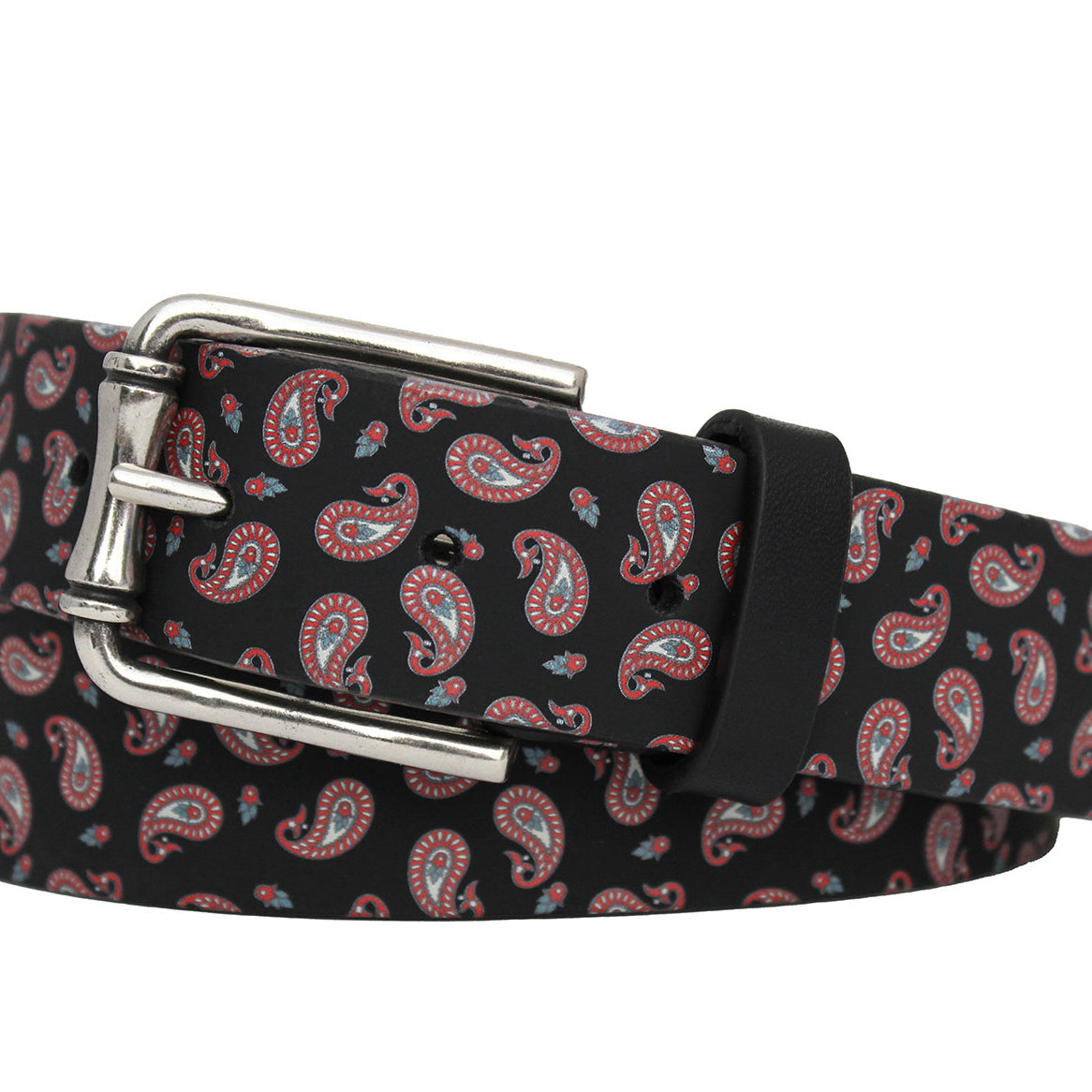 Italian Paisley Belt with Antique Silver Buckle